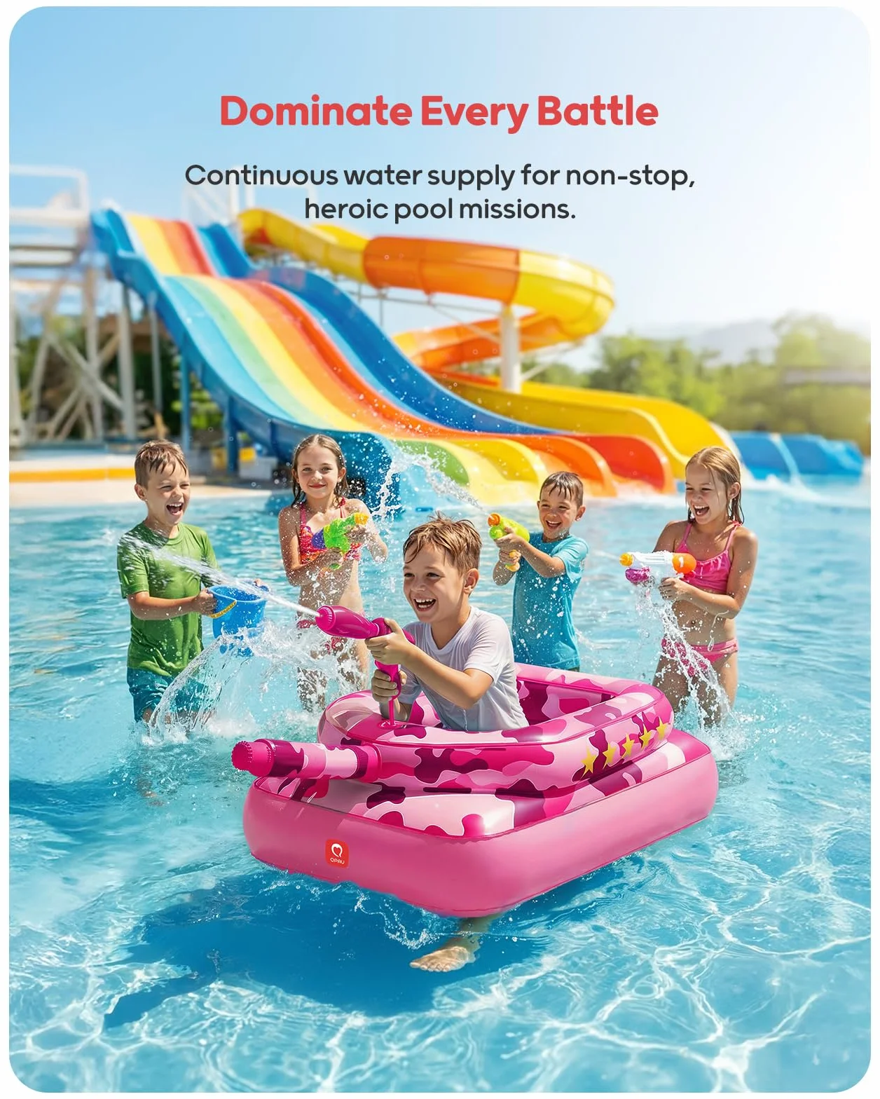 QPAU Flotteur de piscine avec canon à eau 0,35 mm pour enfants 3-6 ans