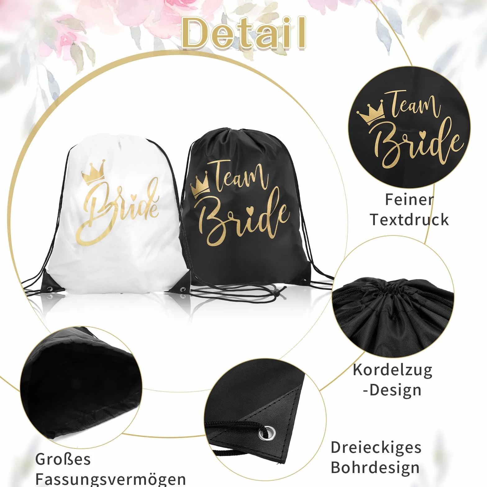 12 sacs de sport à cordon Bride Team Bride