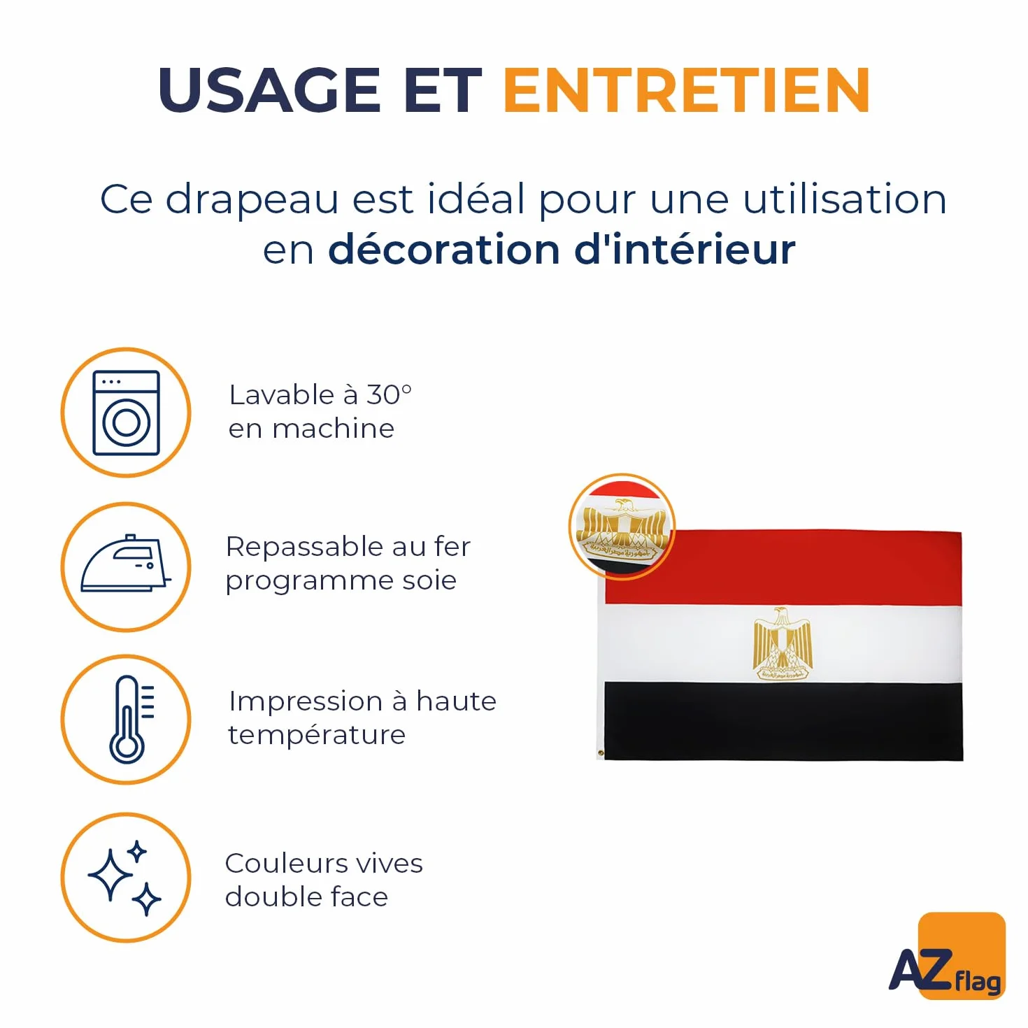 AZ FLAG - Drapeau Egypte - 150x90 cm - Polyester léger - Drapeau Egyptien Avec Oeillets Métalliques Intégrés - 80g