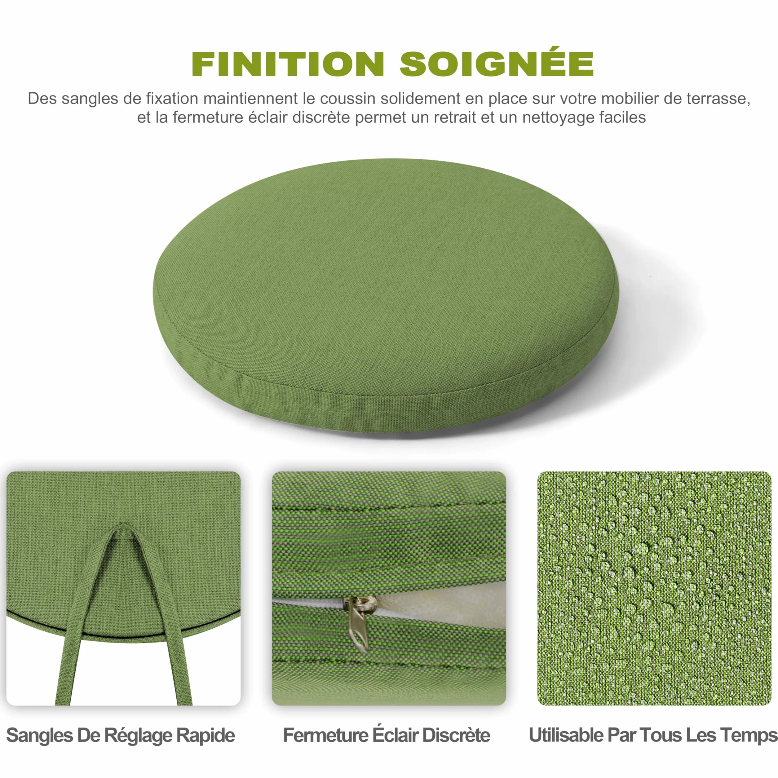 Avestar Ensemble de Jardin 3 Pièces avec Trou pour Parasol, Table et 2 Chaises Vert, Aluminium, Noir