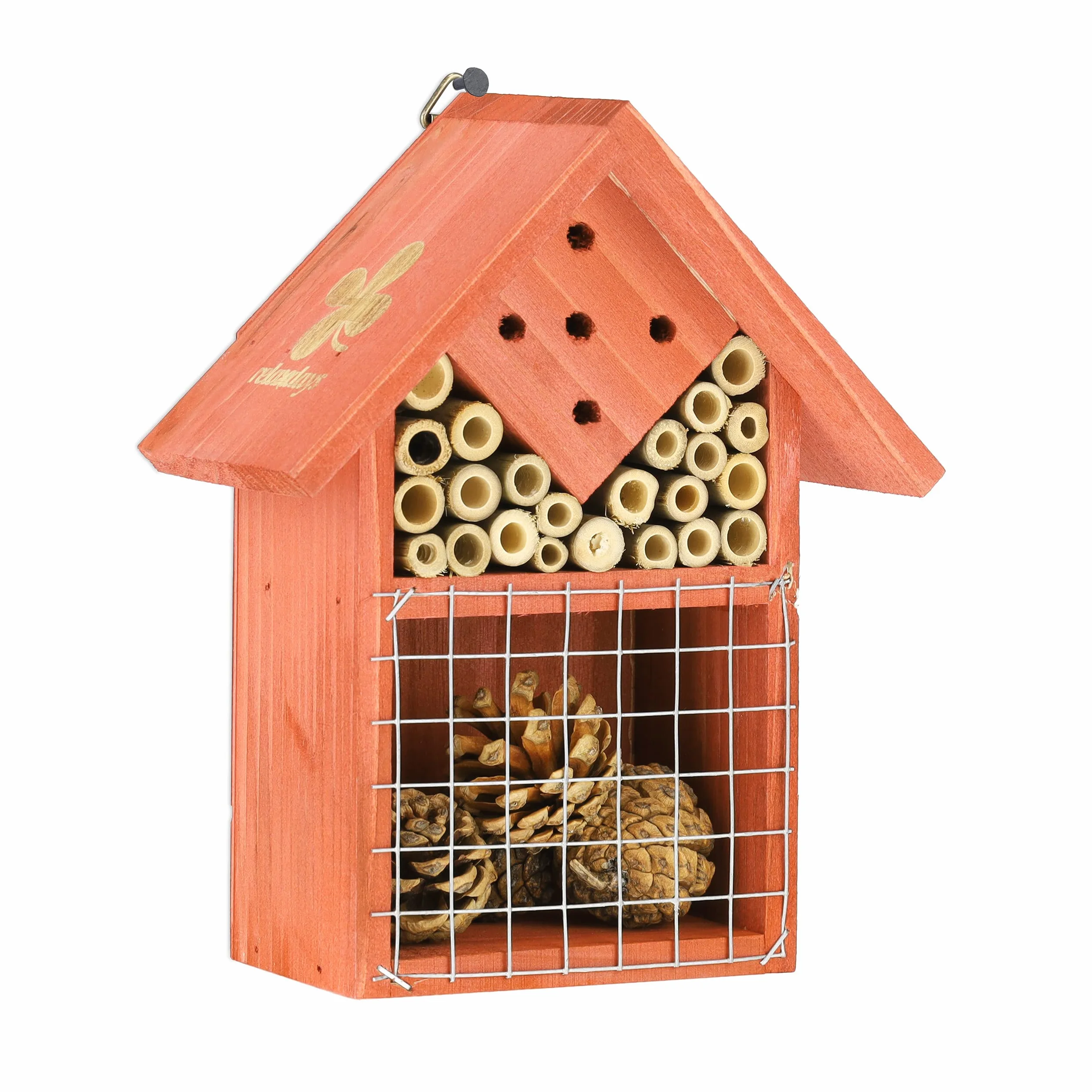 Relaxdays Hôtel à Insectes à Suspendre 21x17,5x9 cm Bois Non-traité