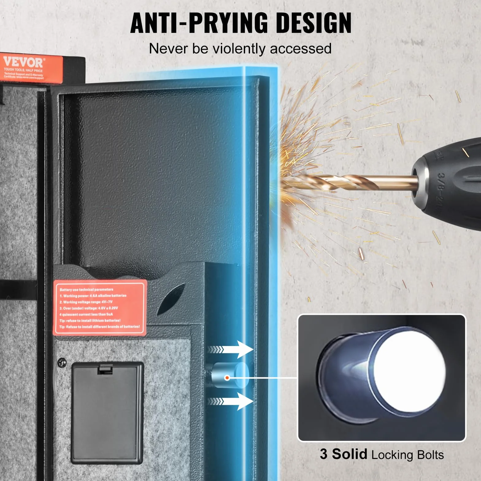 VEVOR Armoire à 2 Fusils, Coffre-fort pour Armes à Feu avec Serrure et Clavier Numérique, Rangement pour Armes à Feu à Accès Rapide avec Étagère Amovible, pour Fusils et Pistolets Domestiques