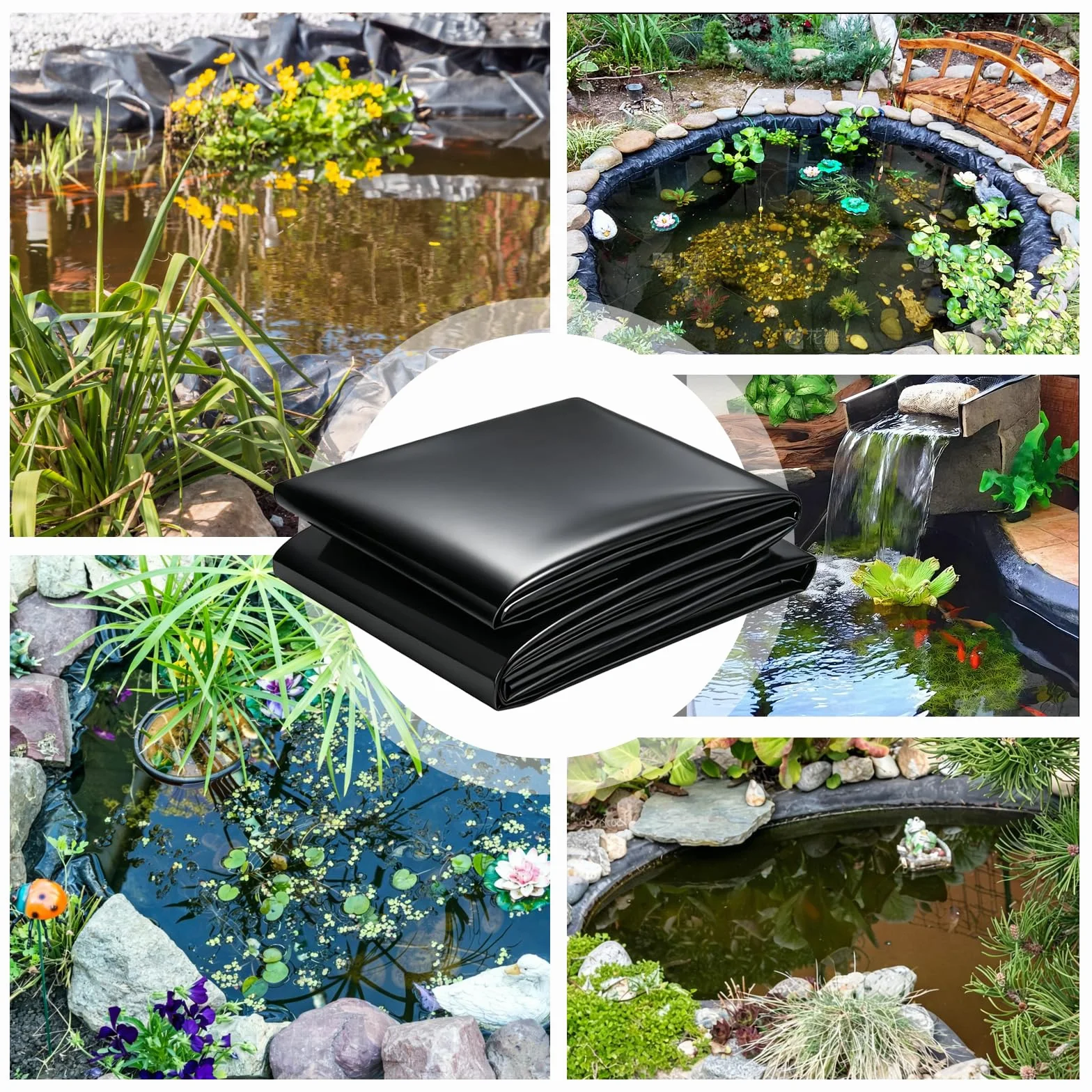 Bâche HDPE 2 x 2 m 0,2 mm pour bassin étang poissons jardin d'eau