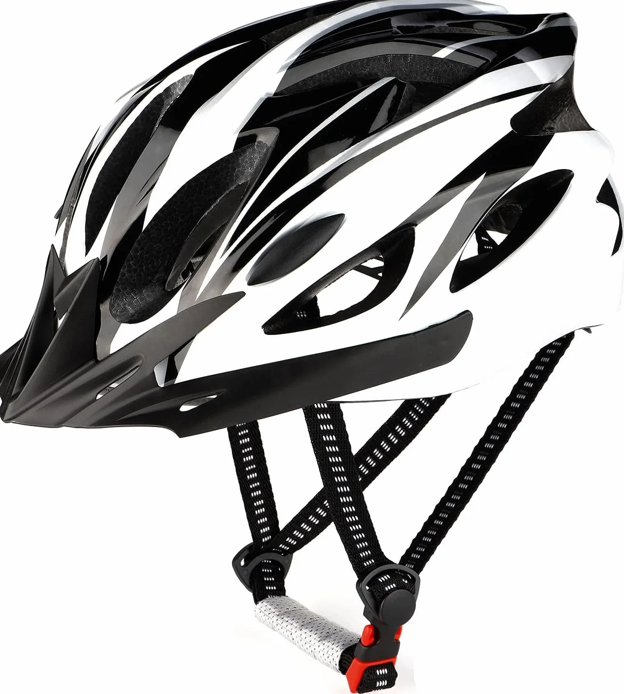 Casque de vélo pour Adulte Homme Femme - Corps EPS + Coque en Polycarbonate - Casque de VTT avec visière et Rembourrage Amovibles - Casque de vélo réglable 58-61 cm