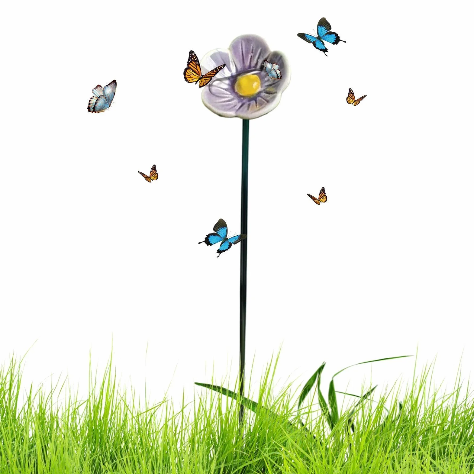 Ceramic Flowers for Bees Weather Resistant Bee Watering Cups Bowl Butterfly Bird Feeder Outdoor Decor