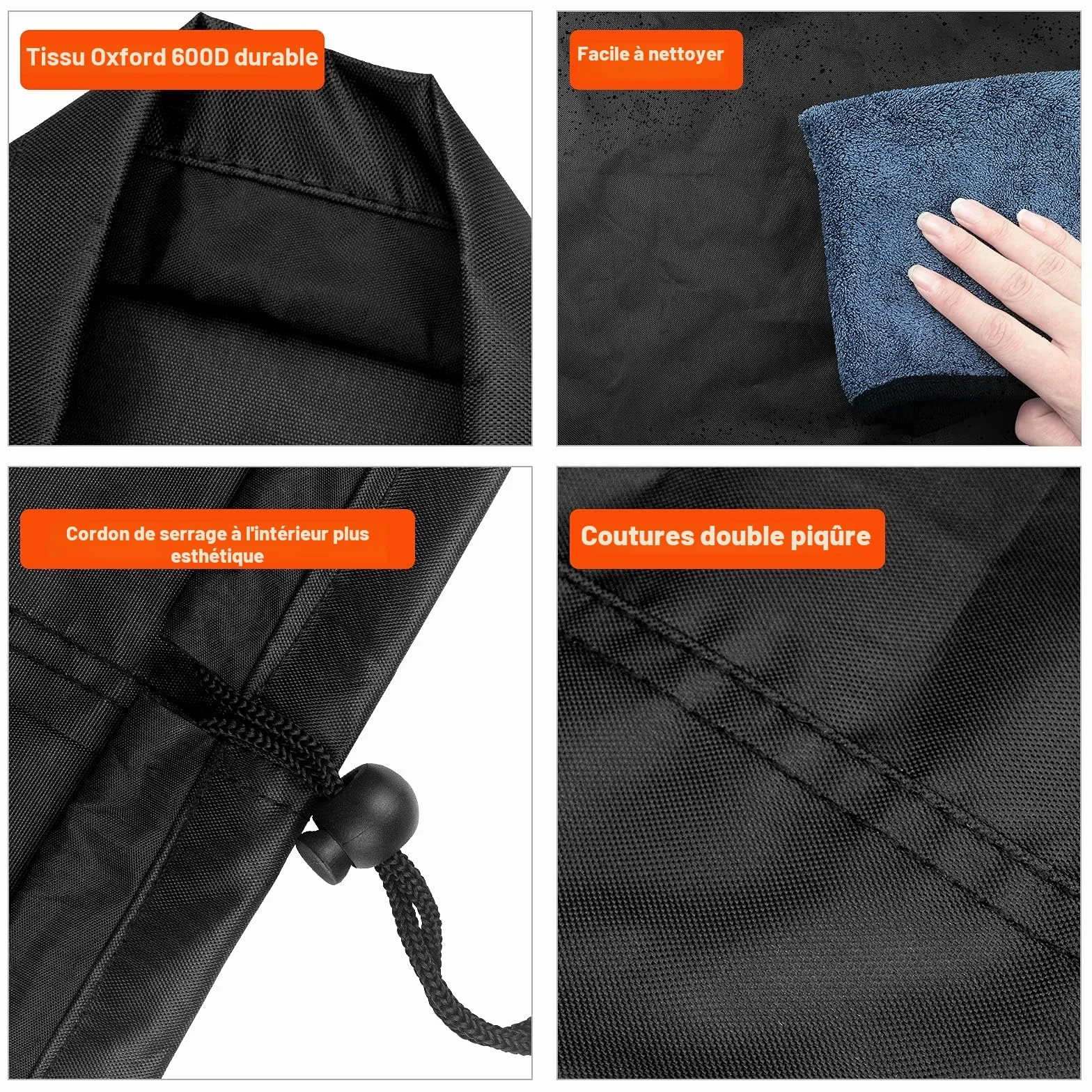 Housse de protection imperméable pour brasero Oxford 600D 80 x 50 cm