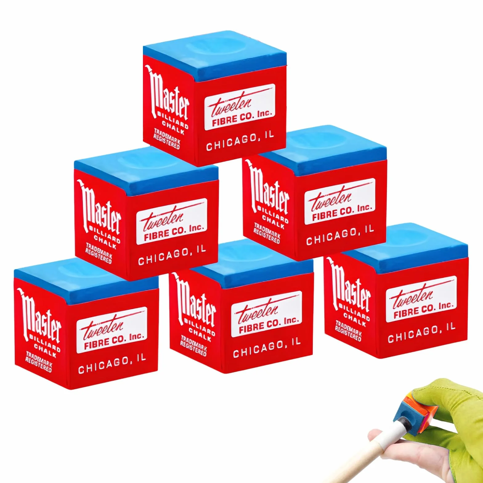 6 Pièces Billard Craie Bleues, Cue Chalk, Pool Chalk, pour Meilleure Adhérence et Durabilité, Optimal pour Différents Niveaux de Jeu, Pratique pour Transport, Améliore Précision des Coups