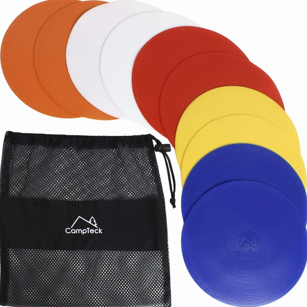CampTeck U6934 Cône Football Plats Cones de Sport Marquage Pack 10 avec Sac de Filet Noir