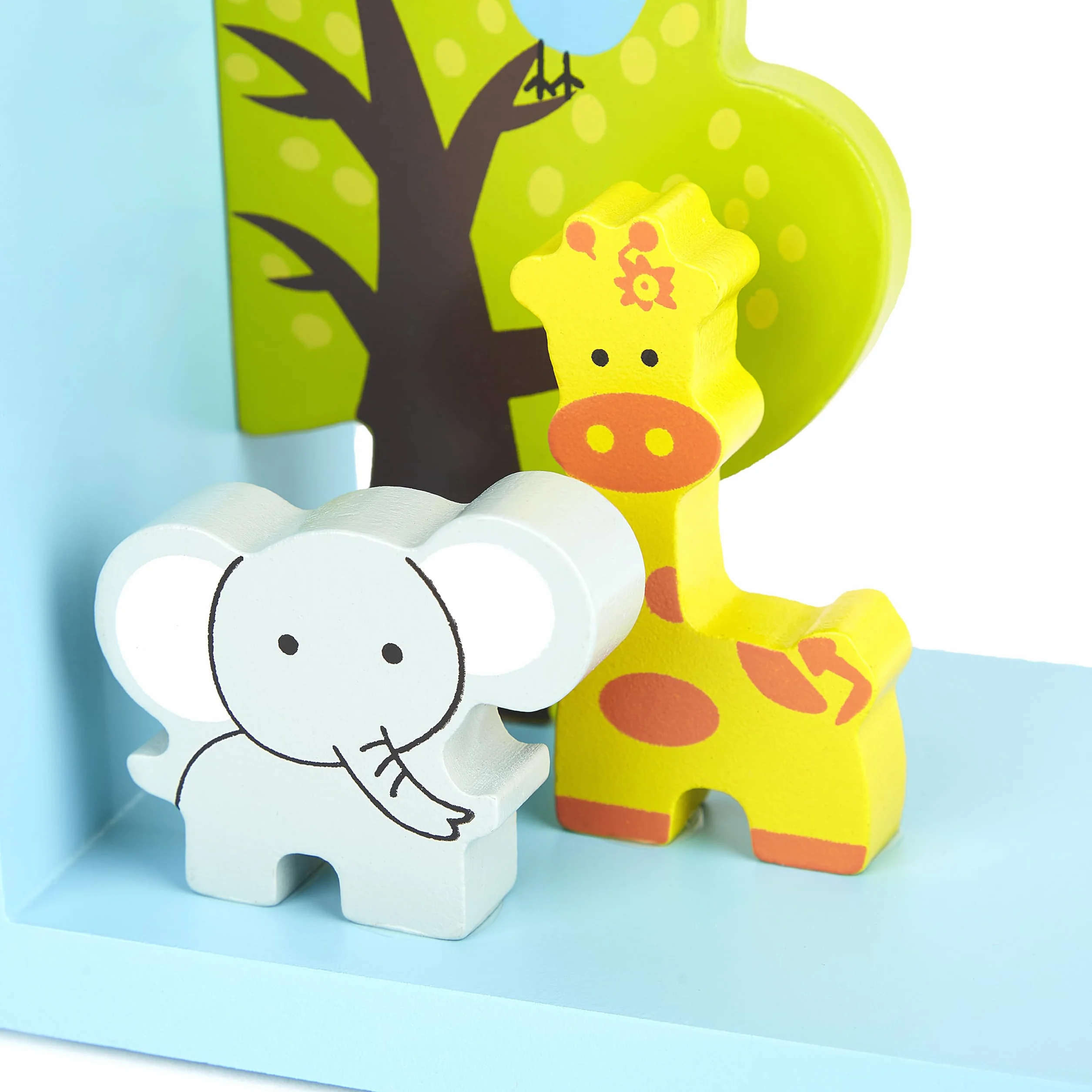 Serre Livres Enfants Animal Jungle Safari 3D en Bois pour Chambre de bébé