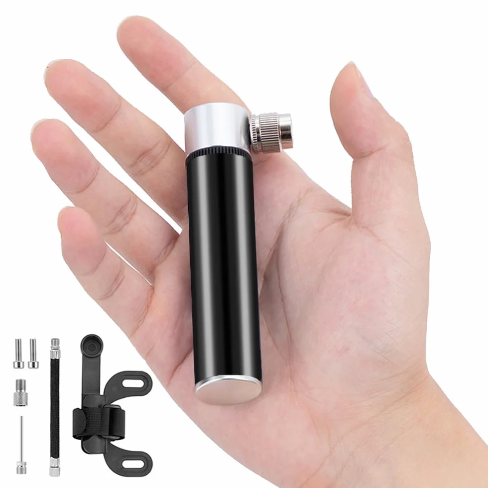 Mini pompe à vélo portable en aluminium, facile à gonfler, pompe de basket-ball, pompe à air haute pression 120 psi, pompe de route, pour vélo de route, VTT et ballon