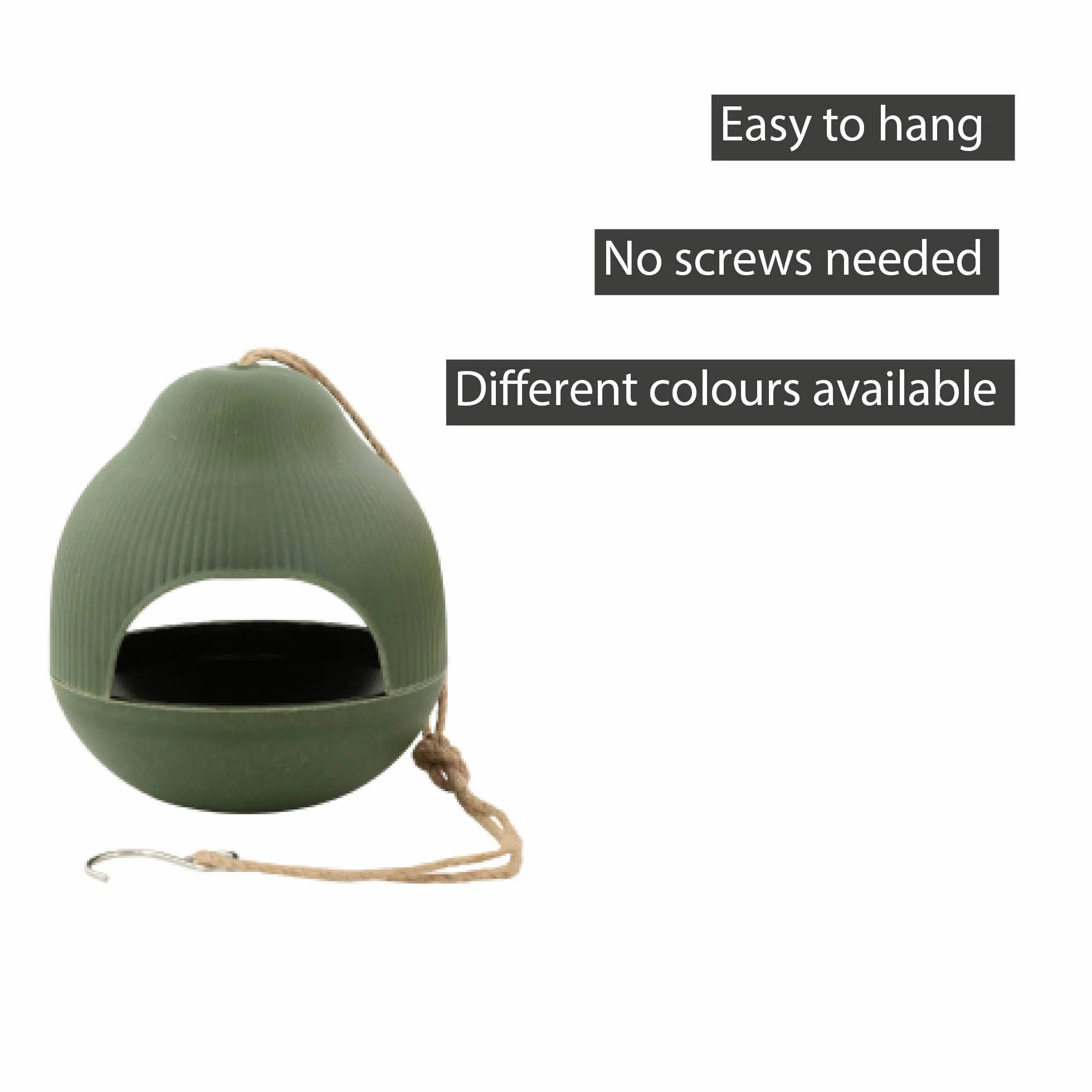 Point-Virgule mangeoire à Oiseaux en Fibre de Bambou Vert 18.2cm H 19cm