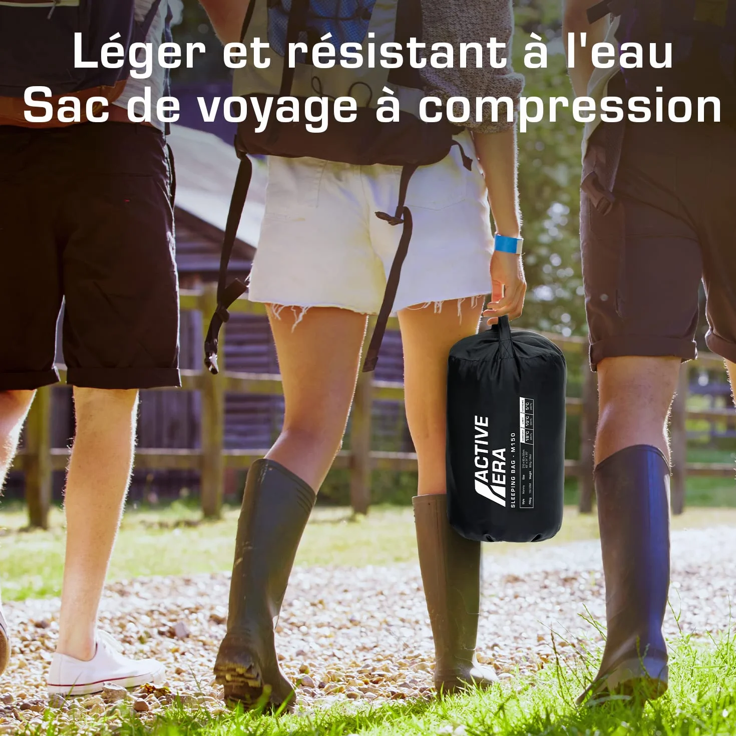 Active Era Sac de Couchage Adulte Ultra léger, Duvet 1 Personne, Sac de Couchage Compact Sarcophage Camping et Randonnée, Voyage, Intérieur ou Extérieur - 150GSM - 10 à 18°C (min5°C) - 210x80x50cm