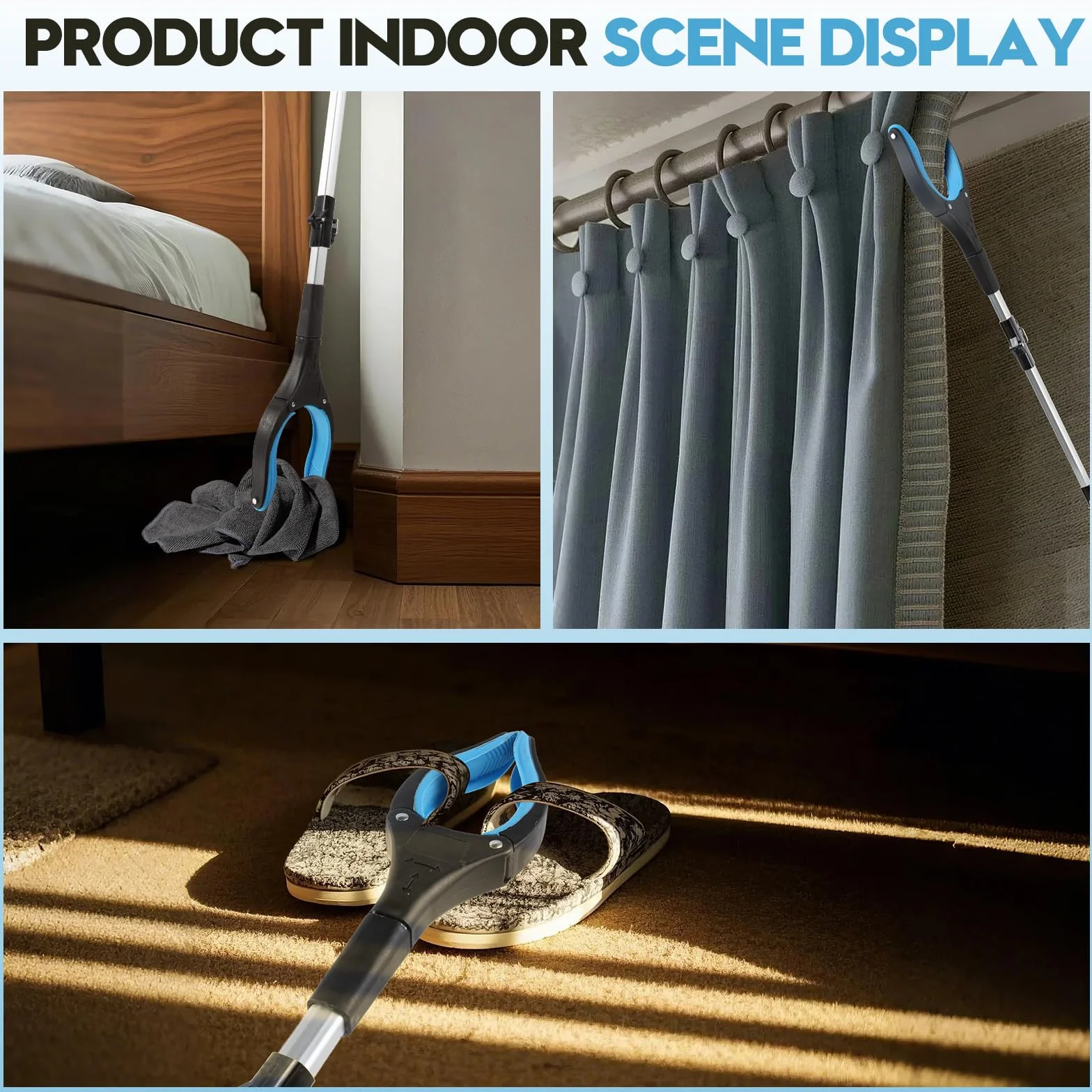Pince télescopique 91cm Aluminium Tête Rotative 360° Collecte Déchets