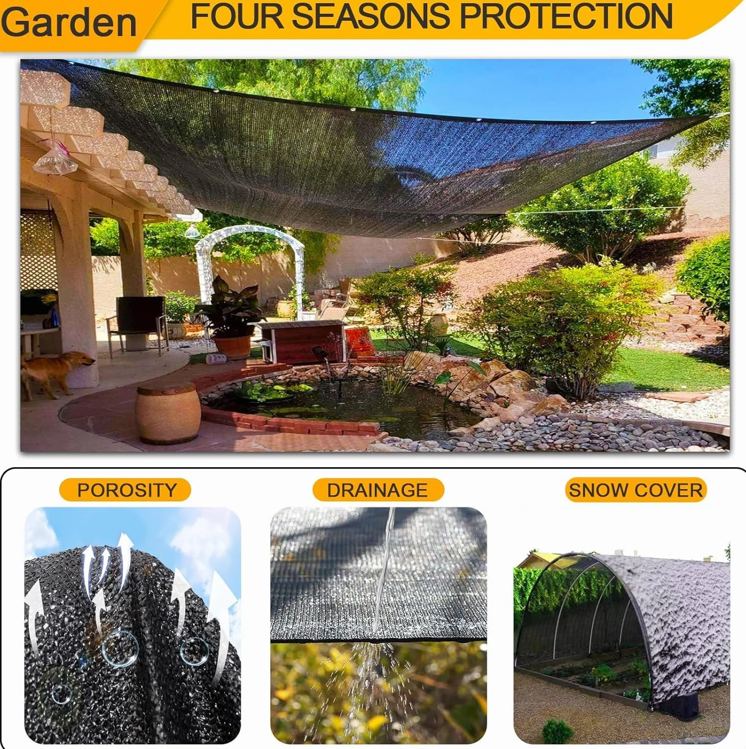 Filet D'Ombrage Protection Solaire 95% UV Tissu Toile d'ombrage Coupe-Ventpour Serre Jardin Pergola