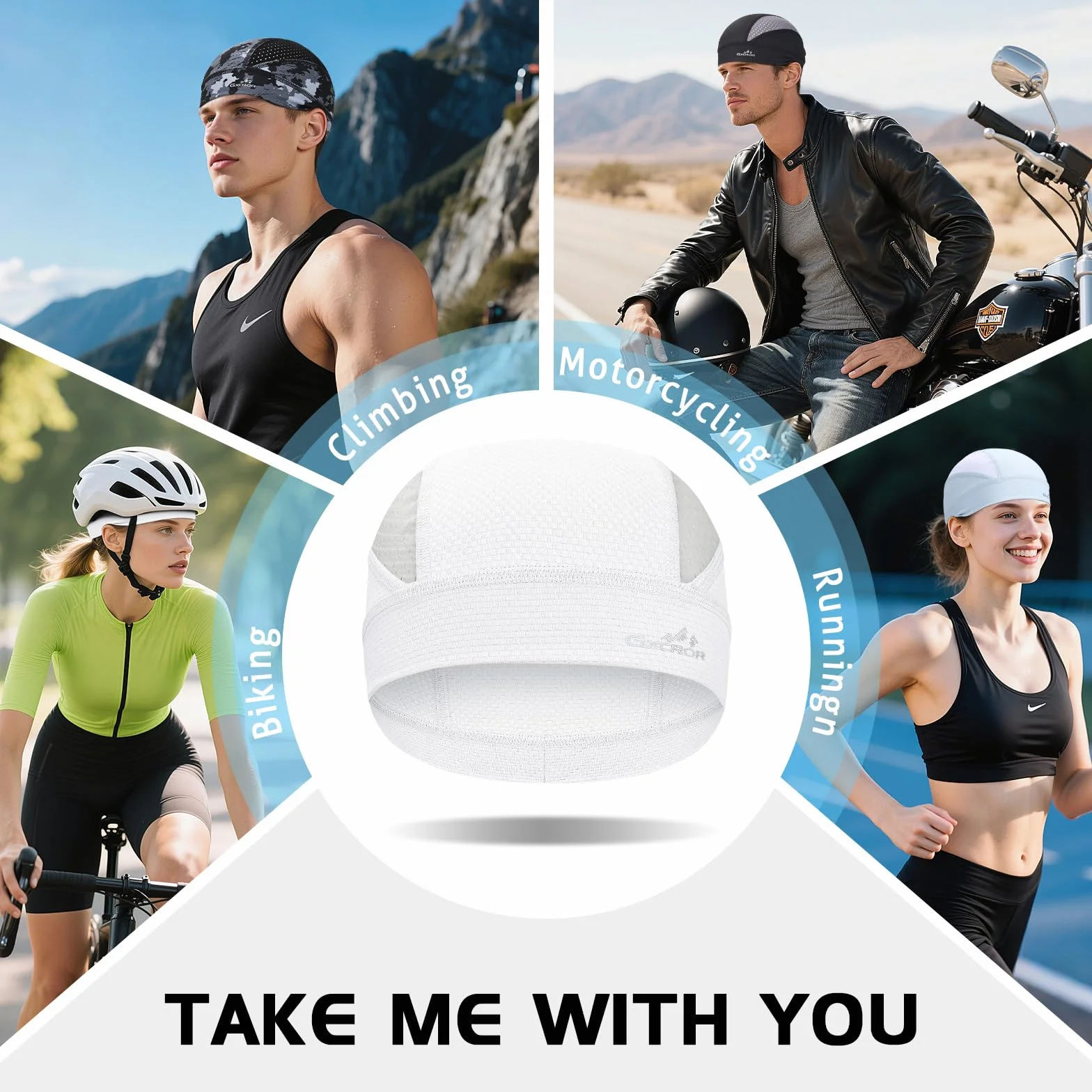 GXCROR Casquette rafraîchissante pour homme et femme - Doublure en maille respirante - Été - Cyclisme - Moto