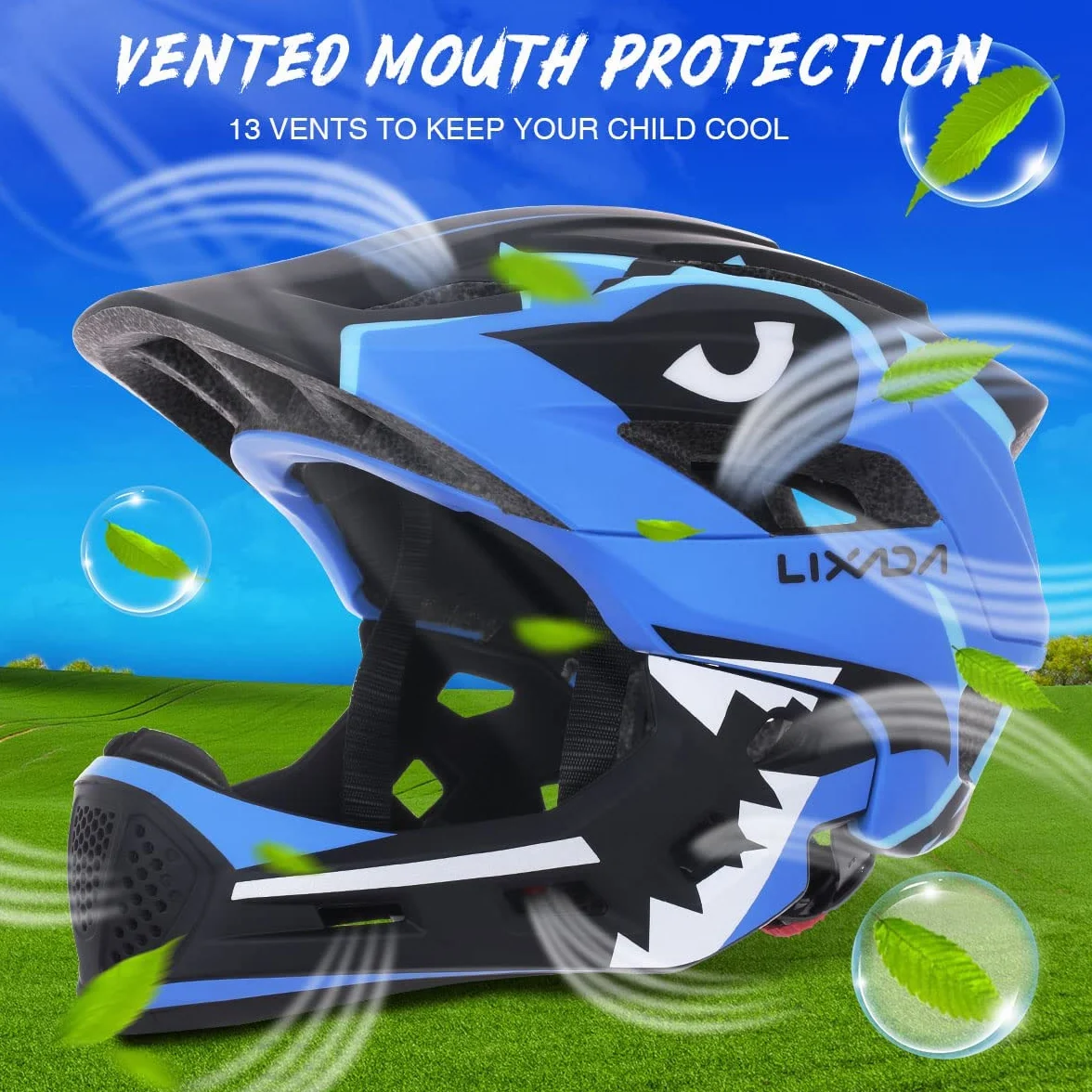 LIXADA Casques de Vélo Enfants Casque Intégral Détachable Casque de Sécurité Sportive pour Vélo Skateboarding Roller Skating roulettes
