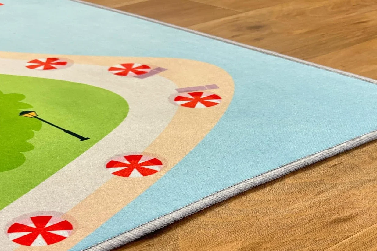 Tapis de Route Cute City pour Enfant – Tapis de Jeu avec Dos Antidérapant, Couleurs Vives, 200 x 140 cm