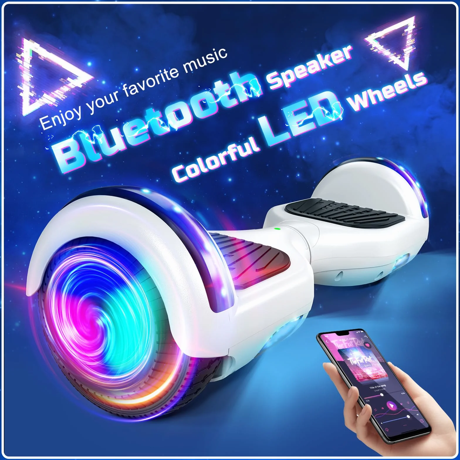 Hoverboard Hover Borad 6,5" avec lumières LED/Bluetooth, Skateboard, Cadeau pour Enfants