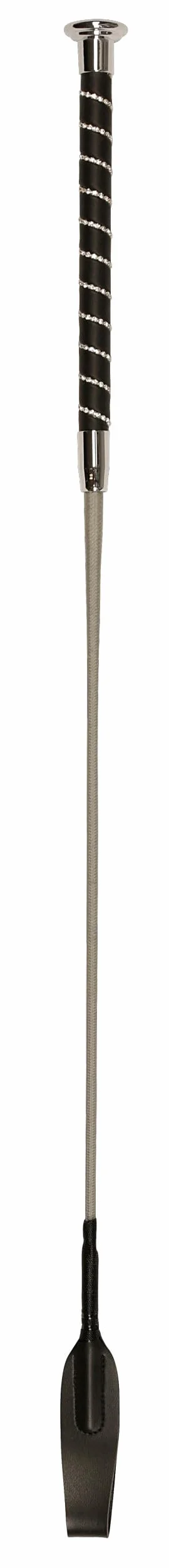 Kerbl 320103 Cravache de Saut à Claquette, Paillettes - Argenté 65 cm