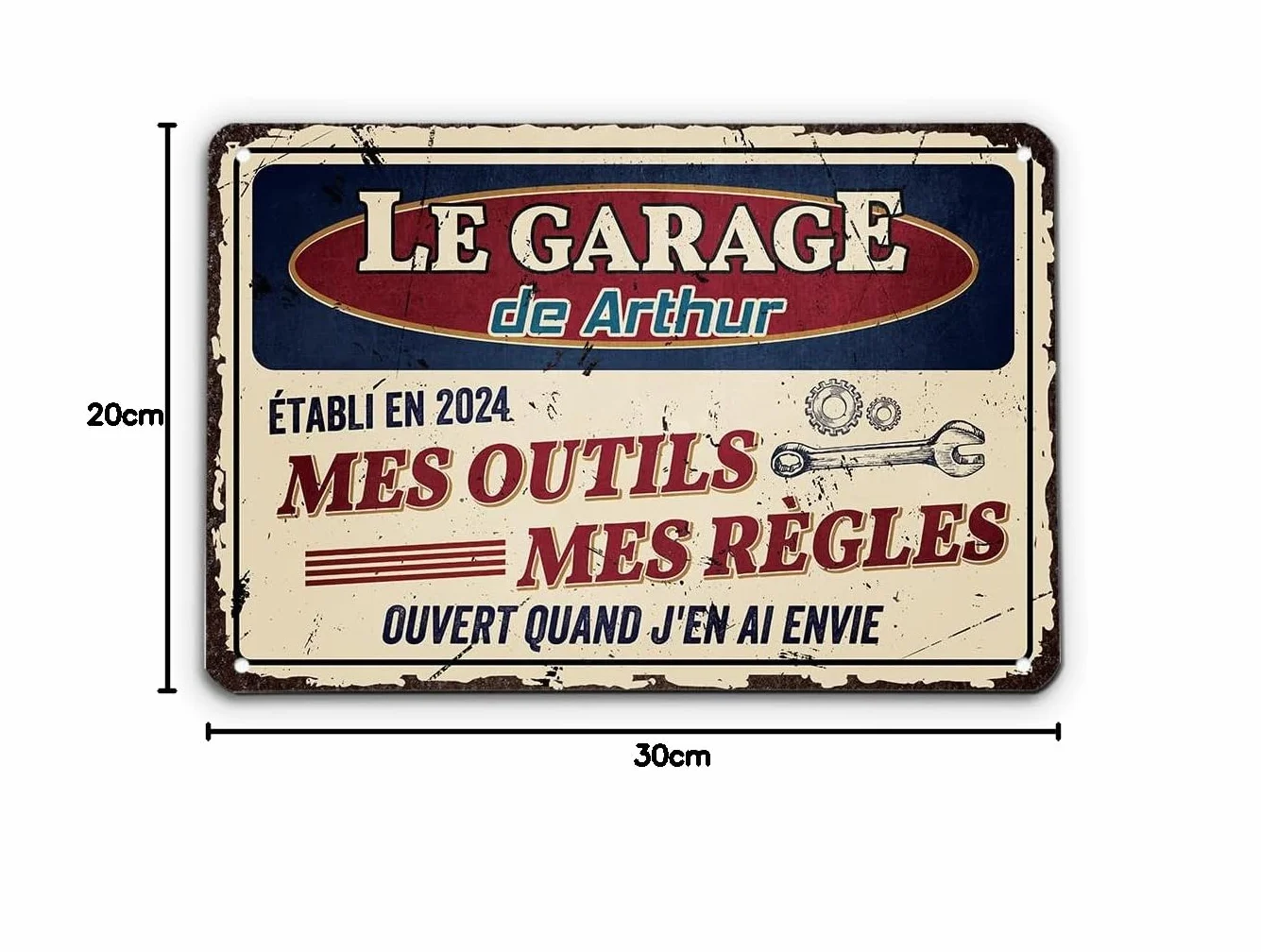 Plaque Métal Personnalisée Garage Vintage Cadeau Papa Modèle #4