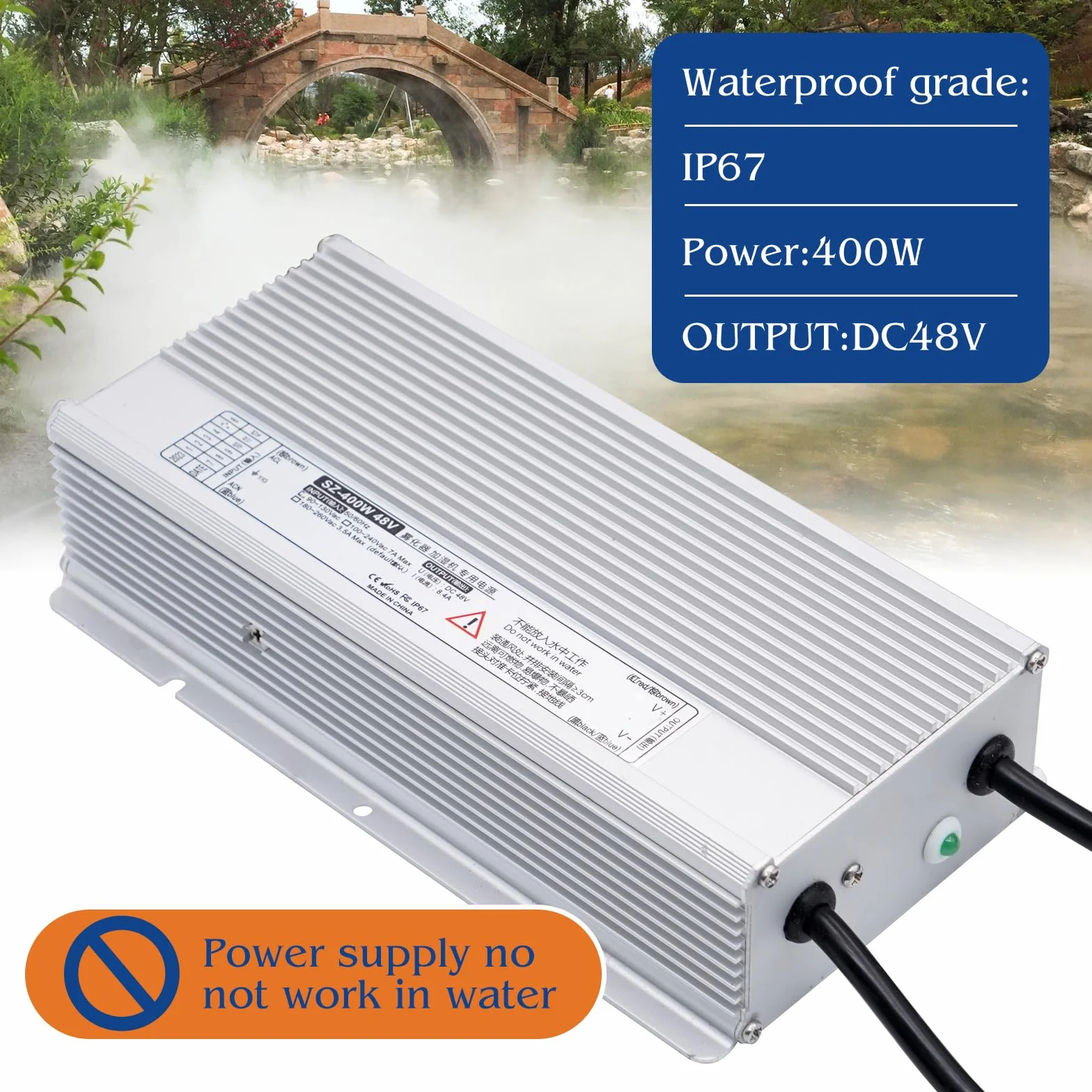 Brumisateur À Ultrasons en Métal 7L/H Greenhouse Fogger Humidifier avec 10 LED Colorées Alimentation 400w