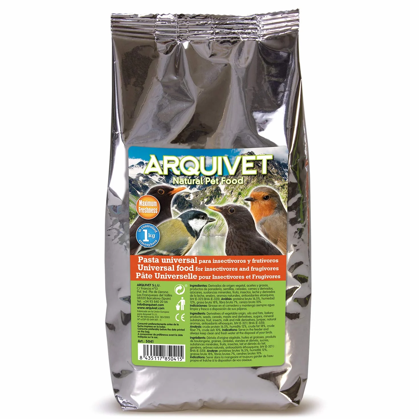 Arquivet Pâte Universelle pour Insectivores et Fruitiers - Nourriture pour Oiseaux 1 kg