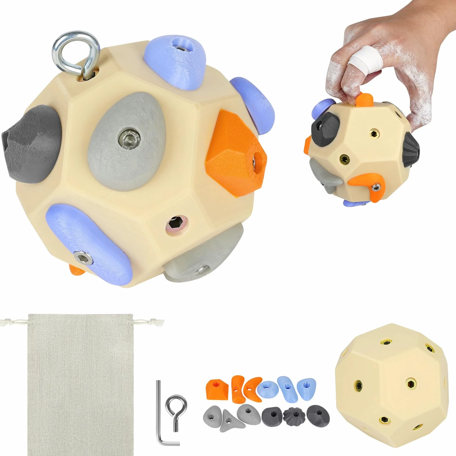 Balle d'escalade, Outil D'Entraînement des Doigts pour Grimpeurs, Outil Boulder Portable, DIY Grimpeur Idéal Cadeau Grimpeurs
