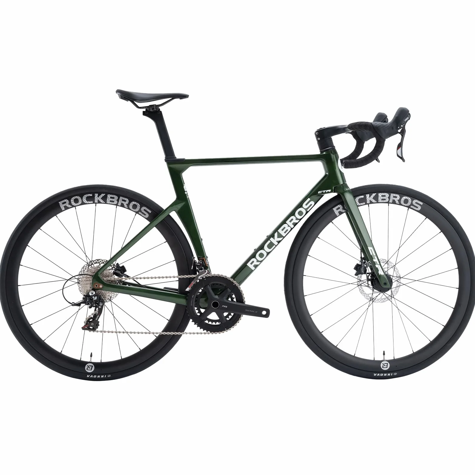ROCKBROS CTR 2.0 Vélo de Route Cadre Carbone T700 700C 2x12 Vitesses Freins à Disque Hydrauliques Roues Carbone 40mm