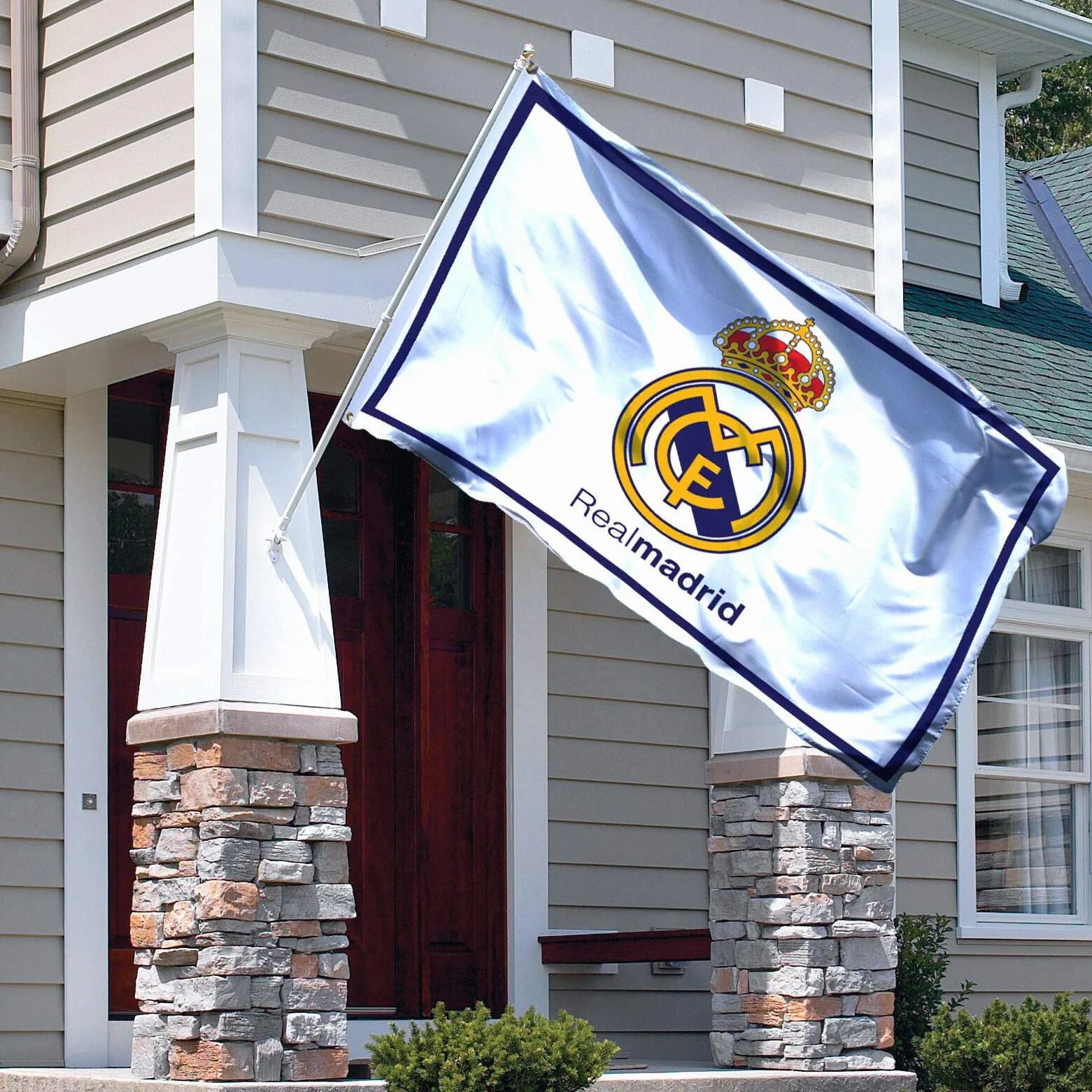Lovely999 Bannière drapeau du Real Madrid - 0,9 x 1,5 m - Durable - Pour intérieur ou extérieur