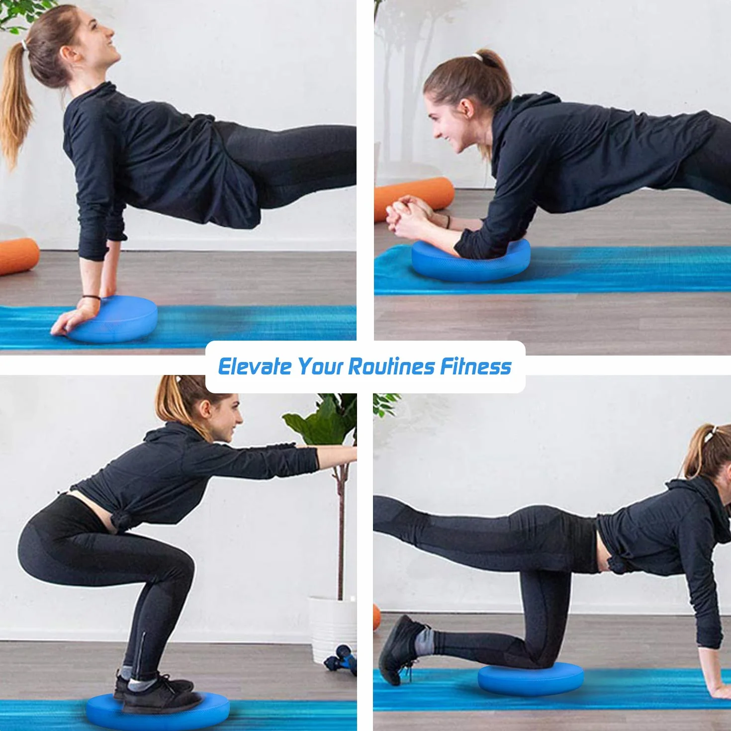 5BILLION Tapis d’Équilibre - Balance Pad, TPE Balance Cushion pour Yoga, Idéal pour la Formation d'équilibre/Yoga Pilates (Oval, 30 x 19 x 6 cm)