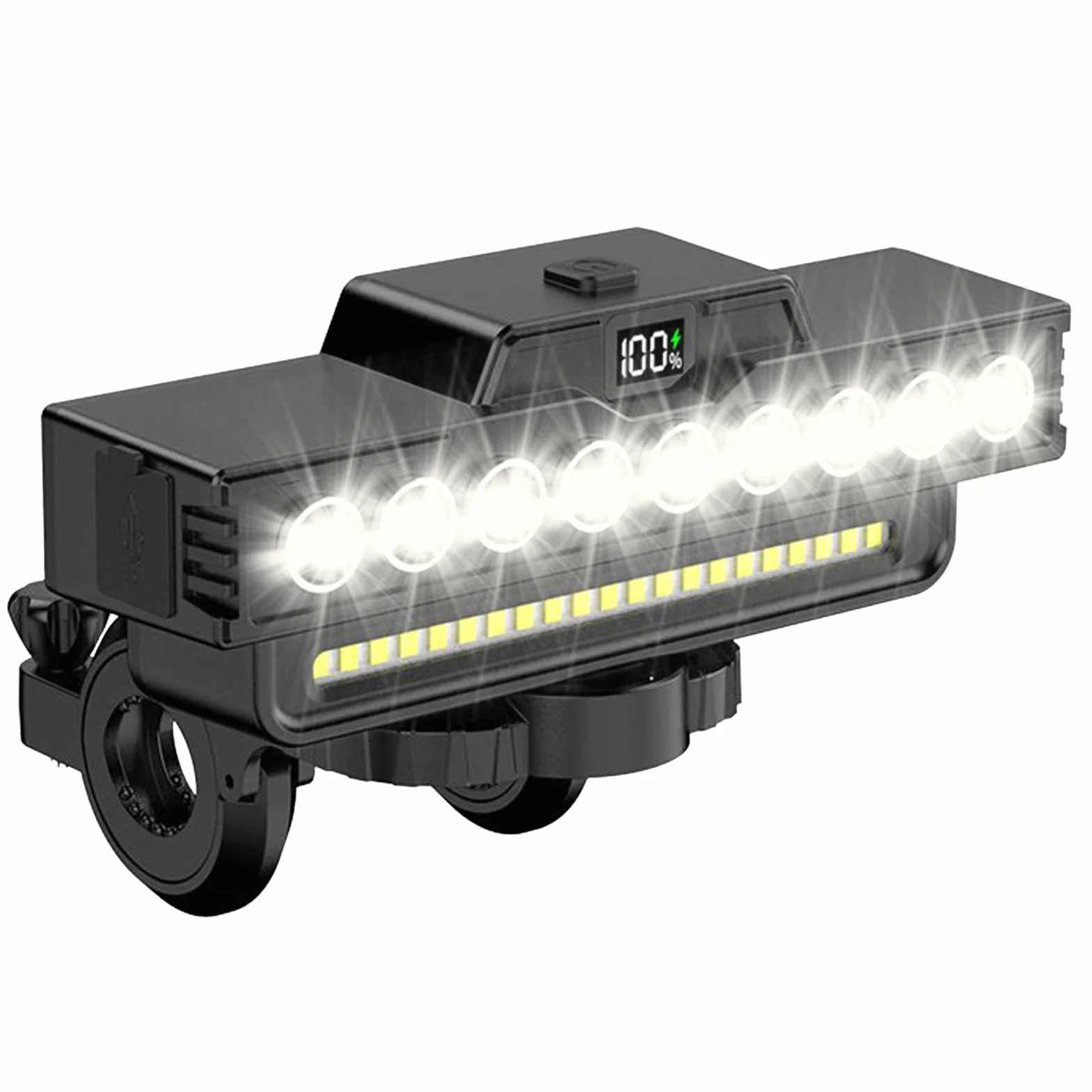 Phare pour Vélo - Klaxon 130 DB pour Cyclisme Lampe | Lampe Rechargeable USB Haute Luminosité pour Trajets Urbains et Aventure