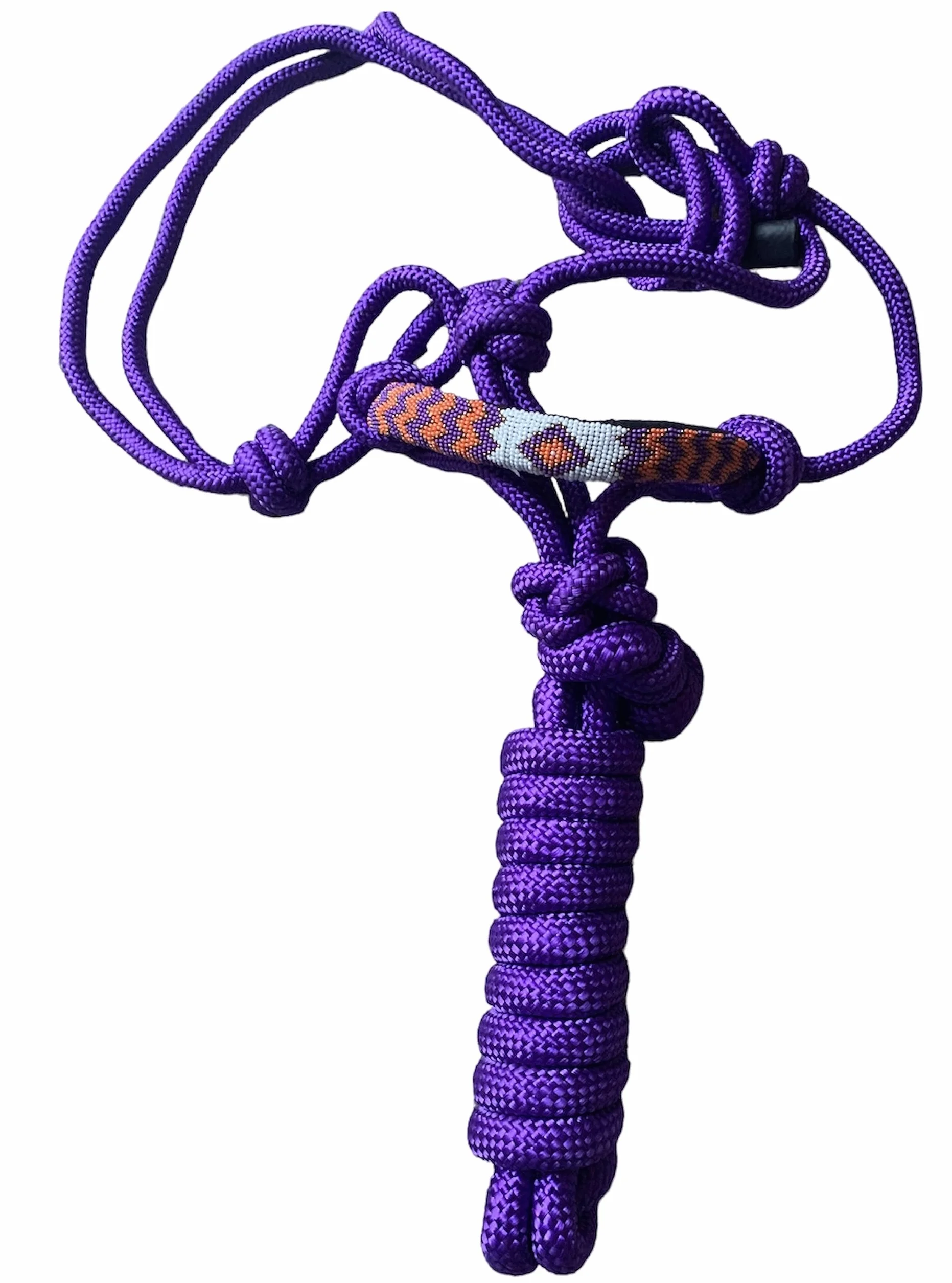 Majestic Ally Licol en Corde tressée à Nez perlé rembourré avec Laisse Assortie de 10' (Violet)