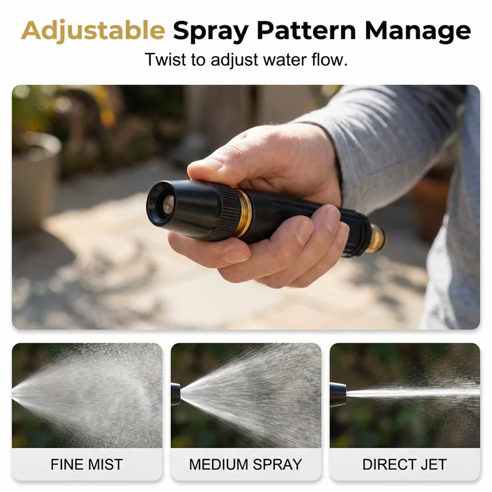 Embout Tuyau Arrosage Haute Pression Pistolet Arrosage Réglable Résistant Jardin 1 Set