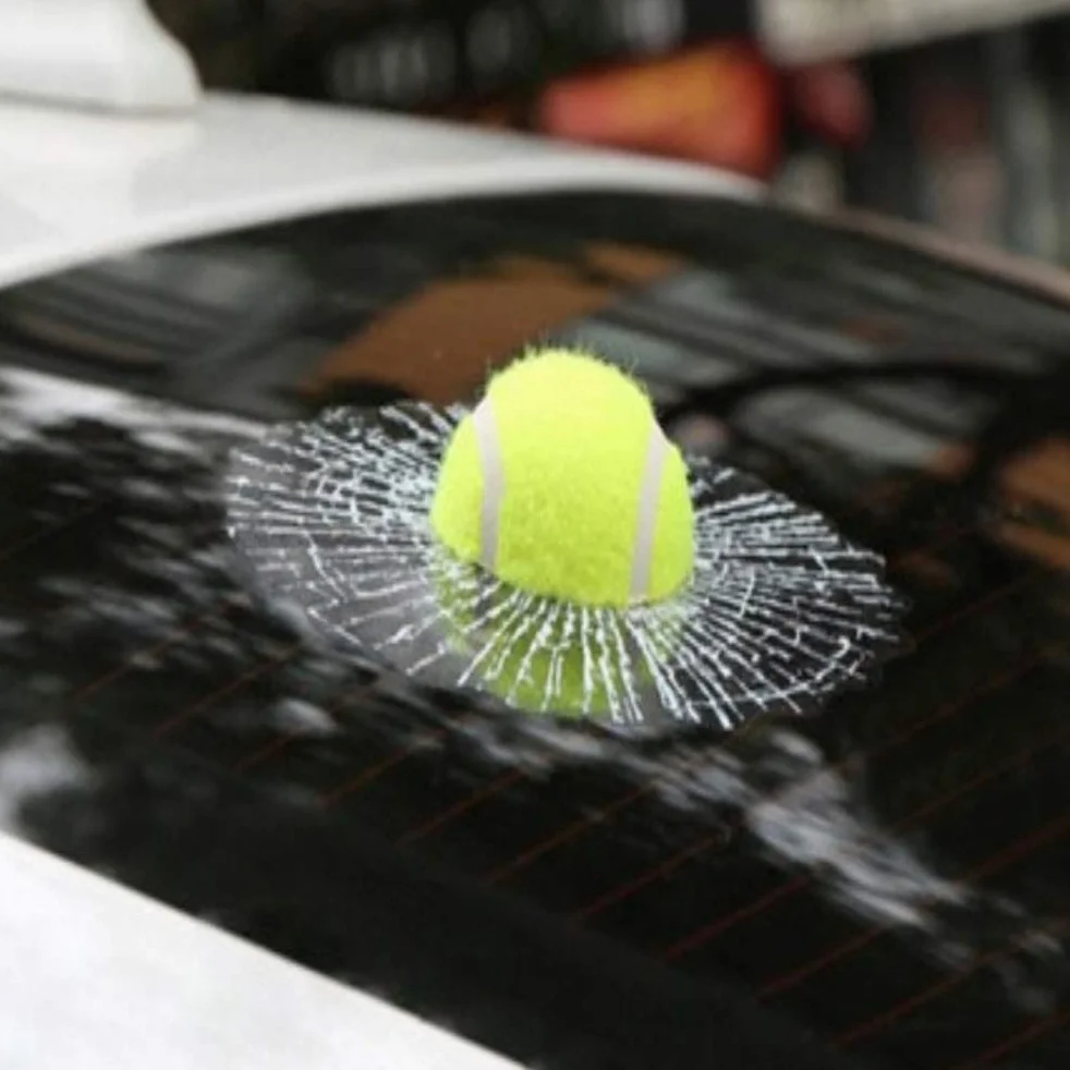 2pcs Verre Cracked Verre Autocollant 3D de Base-Ball de Verre brisé Autocollants Voiture drôle Autocollants Balle de Tennis Prank Stuff Verre concassé Autocollants