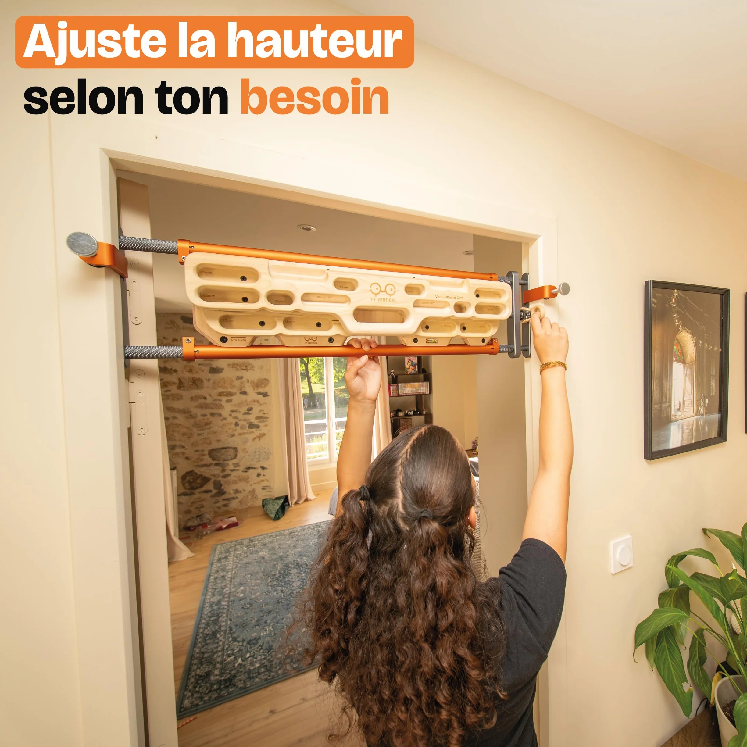 YY Vertical - VerticalBase, Le Support idéal pour Les poutres d'escalade, Installation sur Porte, pour l'entraînement à la Maison ou en intérieur