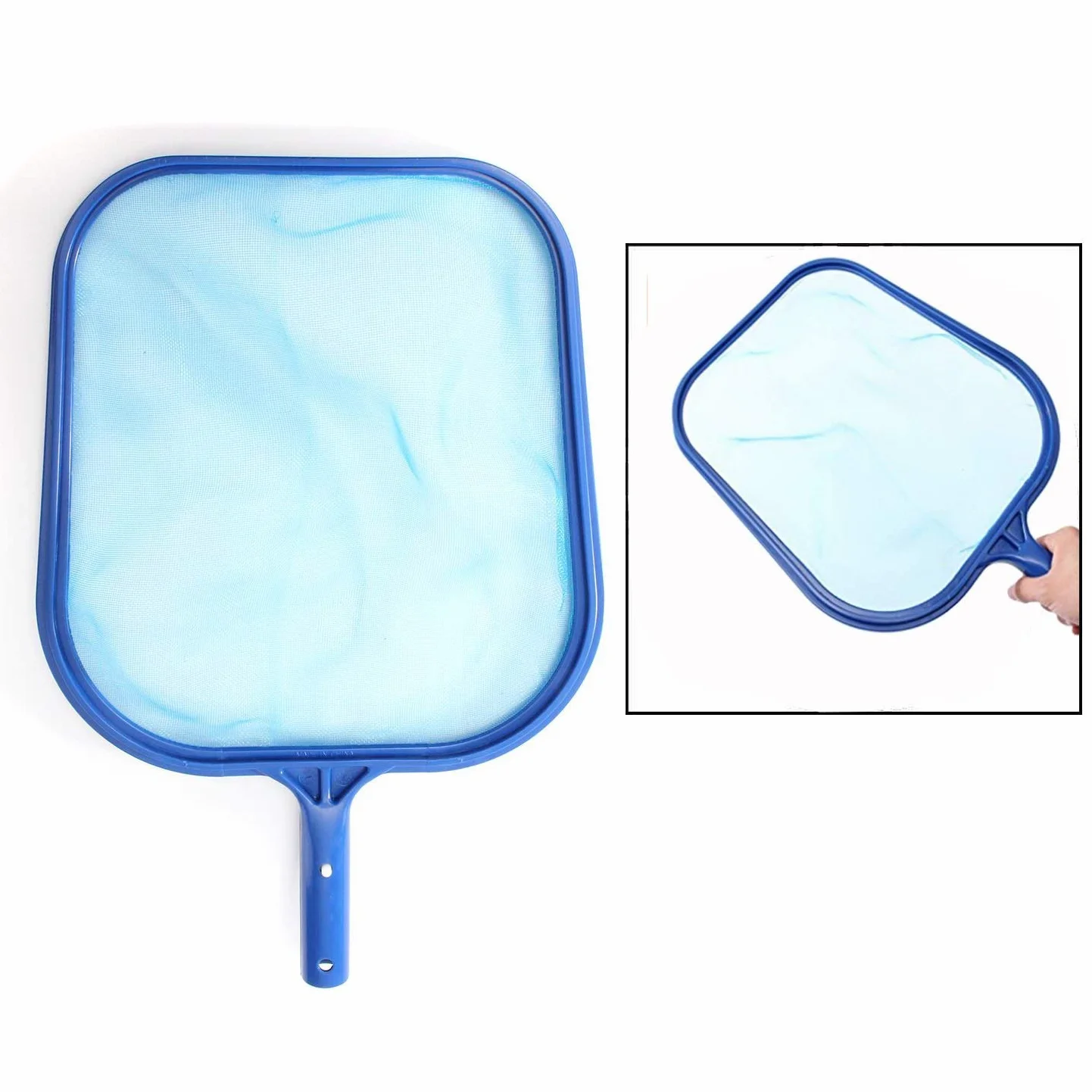 Épuisette de Surface pour Piscine Professionnelle Plastique Rake Net Mesh Skimmer Bleu