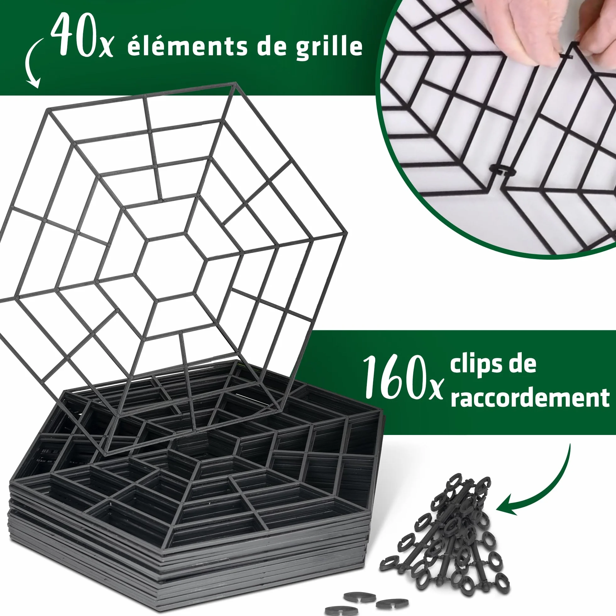 GARDIGO® Grillage Anti-Prédateurs pour Bassin 20 Pièces Modulables Barrière Anti-Hérons et Chats Kit Extensible Flottant