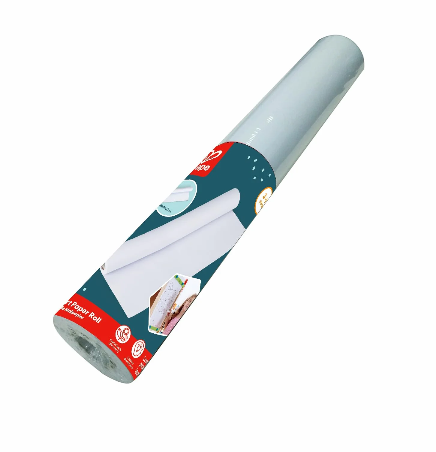 Hape Rouleau de Papier à Dessin 38cm x 20m Recharge Compatible Chevalet Enfant Tout-en-Un
