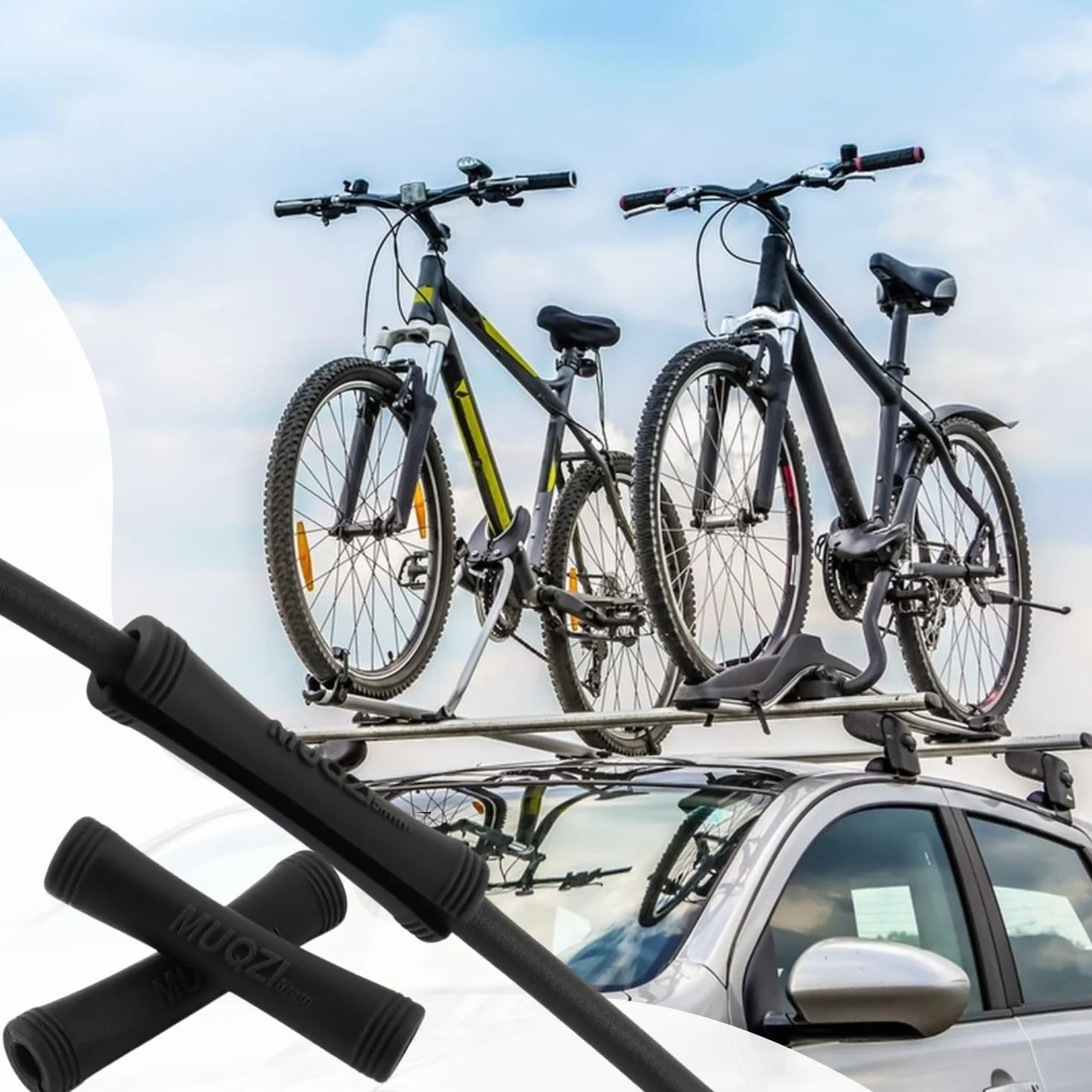 Lot de 4 protections de cadre de vélo avec 6 guides de tubes en caoutchouc - Cadre en carbone - 4 tailles différentes - Accessoires de vélo