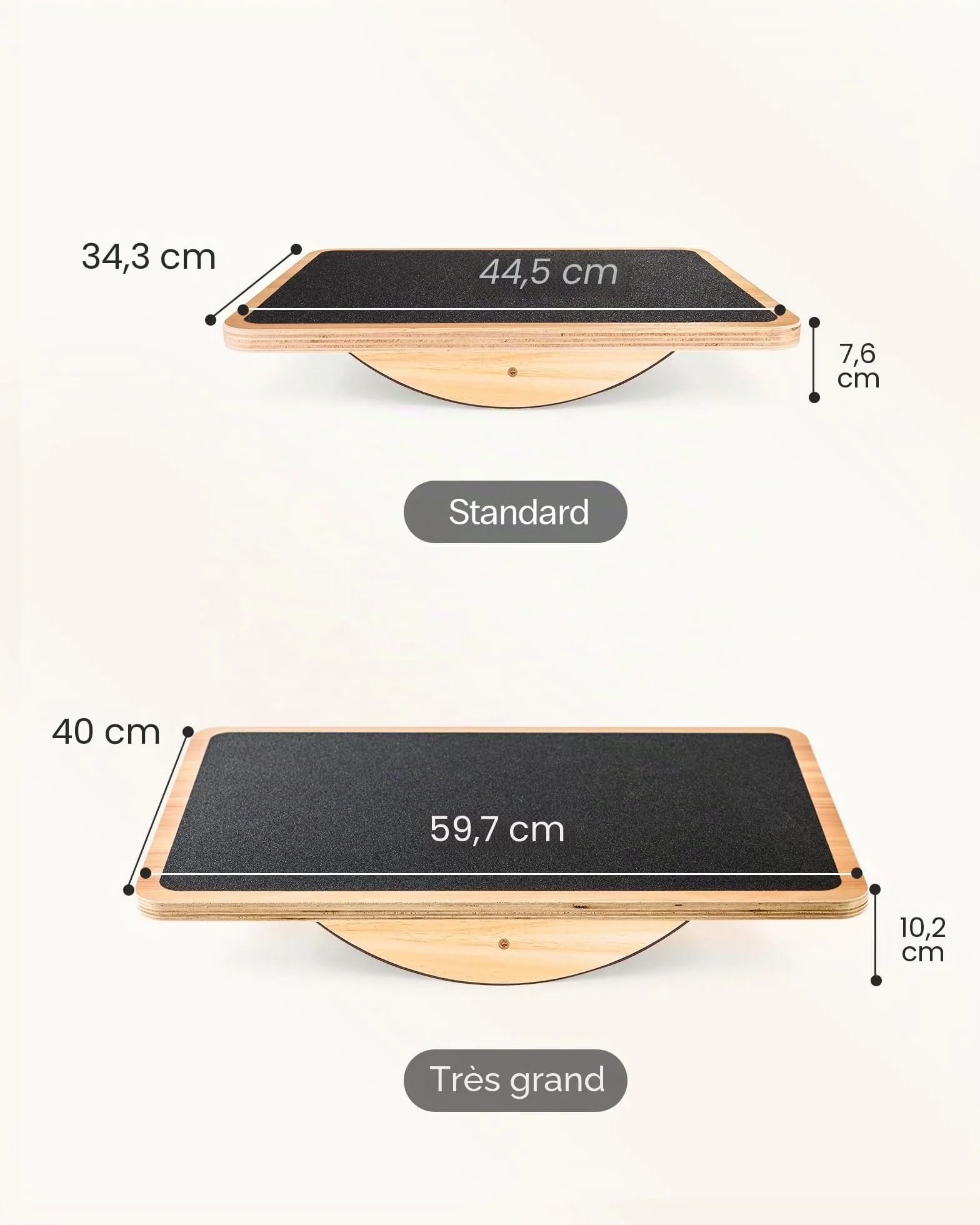 StrongTek Planche d'équilibre professionnelle en bois avec rouleau antidérapant