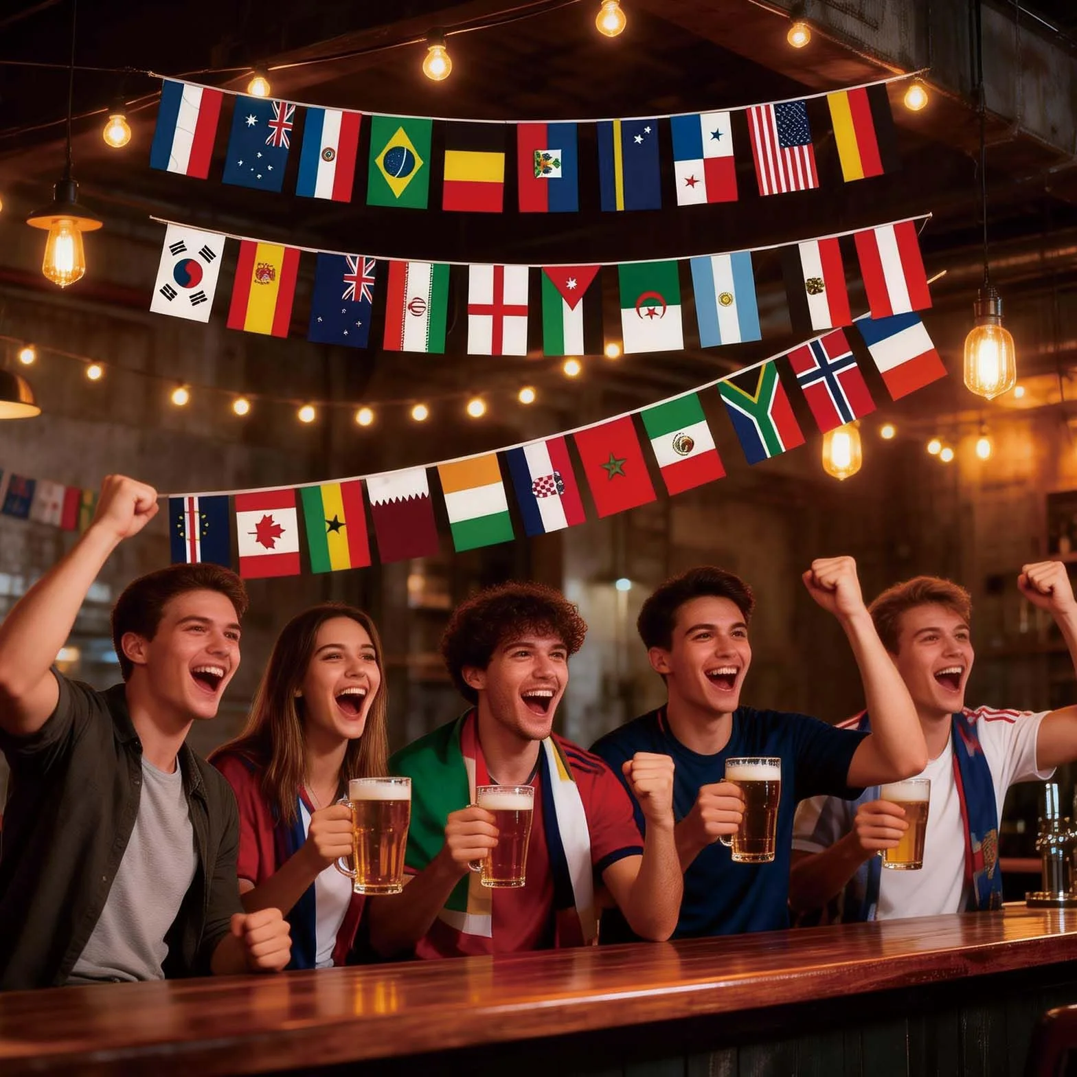 Coupe Du Monde,Guirlande 48 Pays Drapeaux Monde 14x21cm Banderole Décoration Supporters Match Jardin Bar Fête Football Wm De Football 2026 Fussball Wm 2026 Bannière Internationale Extérieur Intérieur