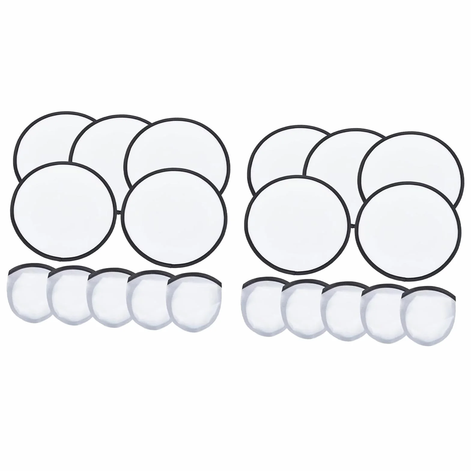 Harilla 10 Pièces Éventails Pliants Volants Design Compact Nylon Polyester pour Pique-Nique Plage Camping Soirée Été