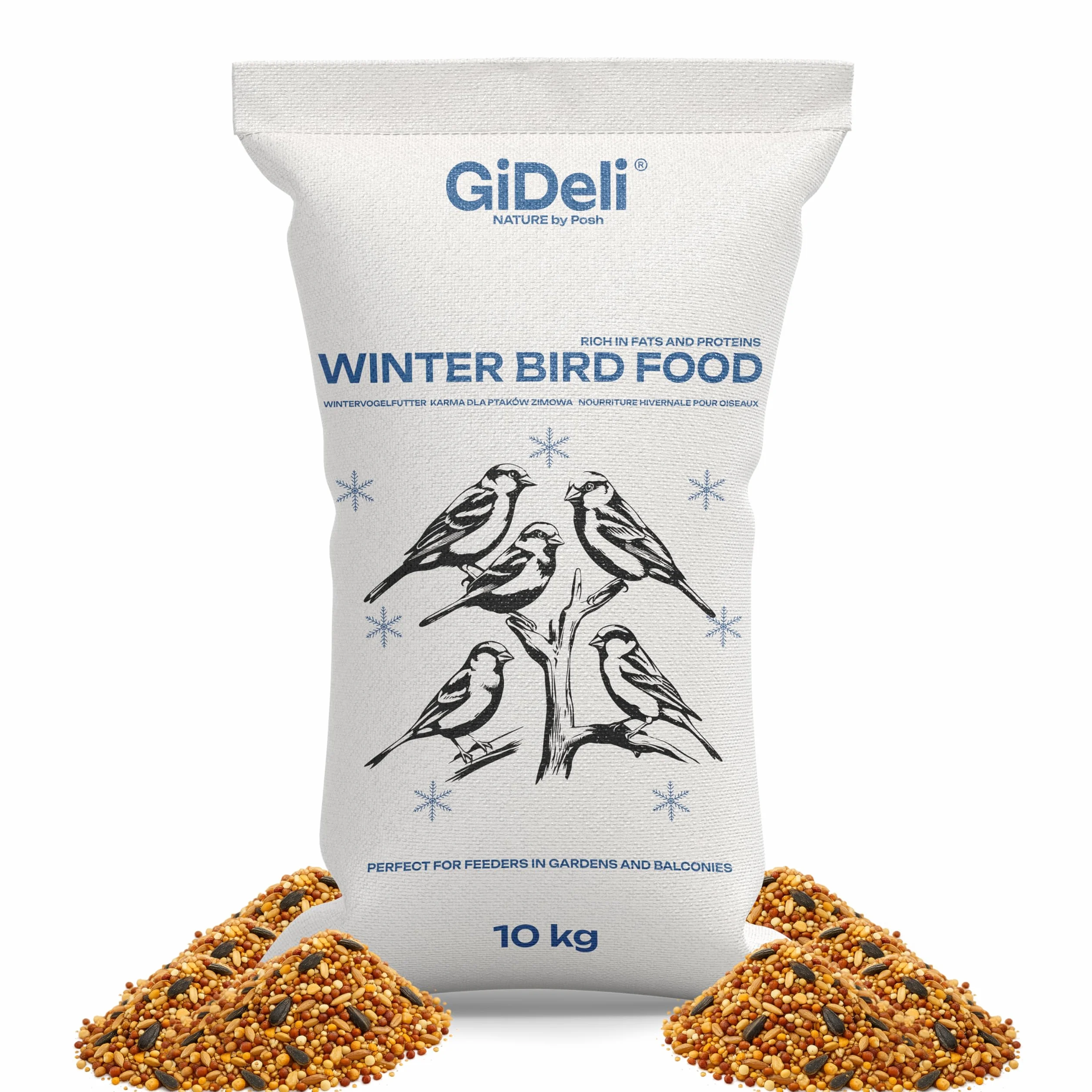 Nourriture pour oiseaux sauvages d'hiver 10 kg – graines de lin oméga-3 calcium