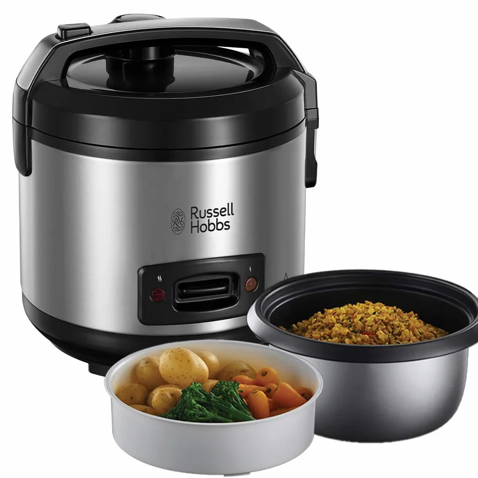 Russell Hobbs Cuiseur de Riz 2en1 Classique 1,2L Panier Vapeur Maintien au Chaud Auto Bol Antiadhésif Amovible 27080-56