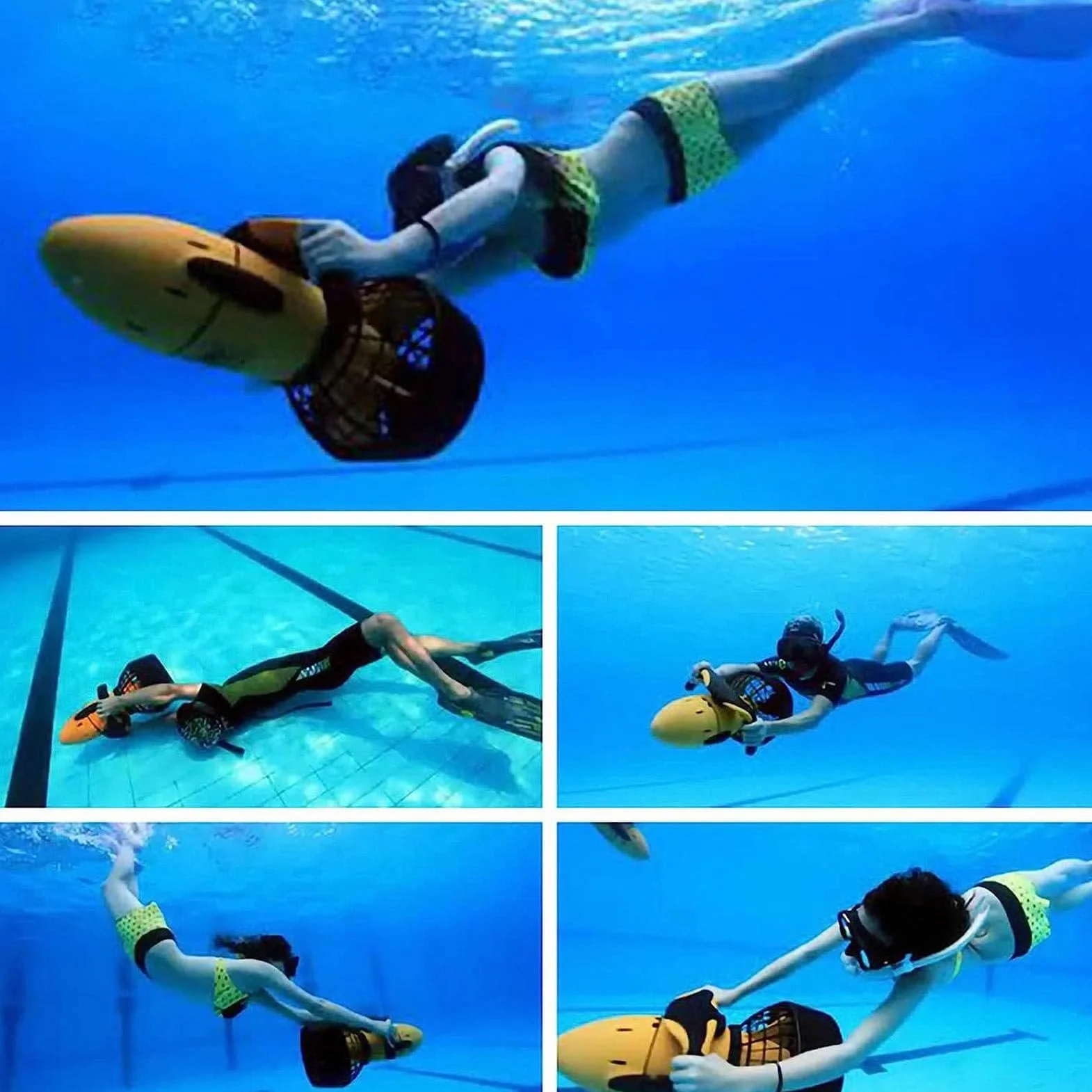 Scooter de mer sous-Marin, boosters de Natation de plongée 500 W, Booster de Scooter sous-Marin pour Sports Nautiques, Piscine, plongée et plongée en apnée