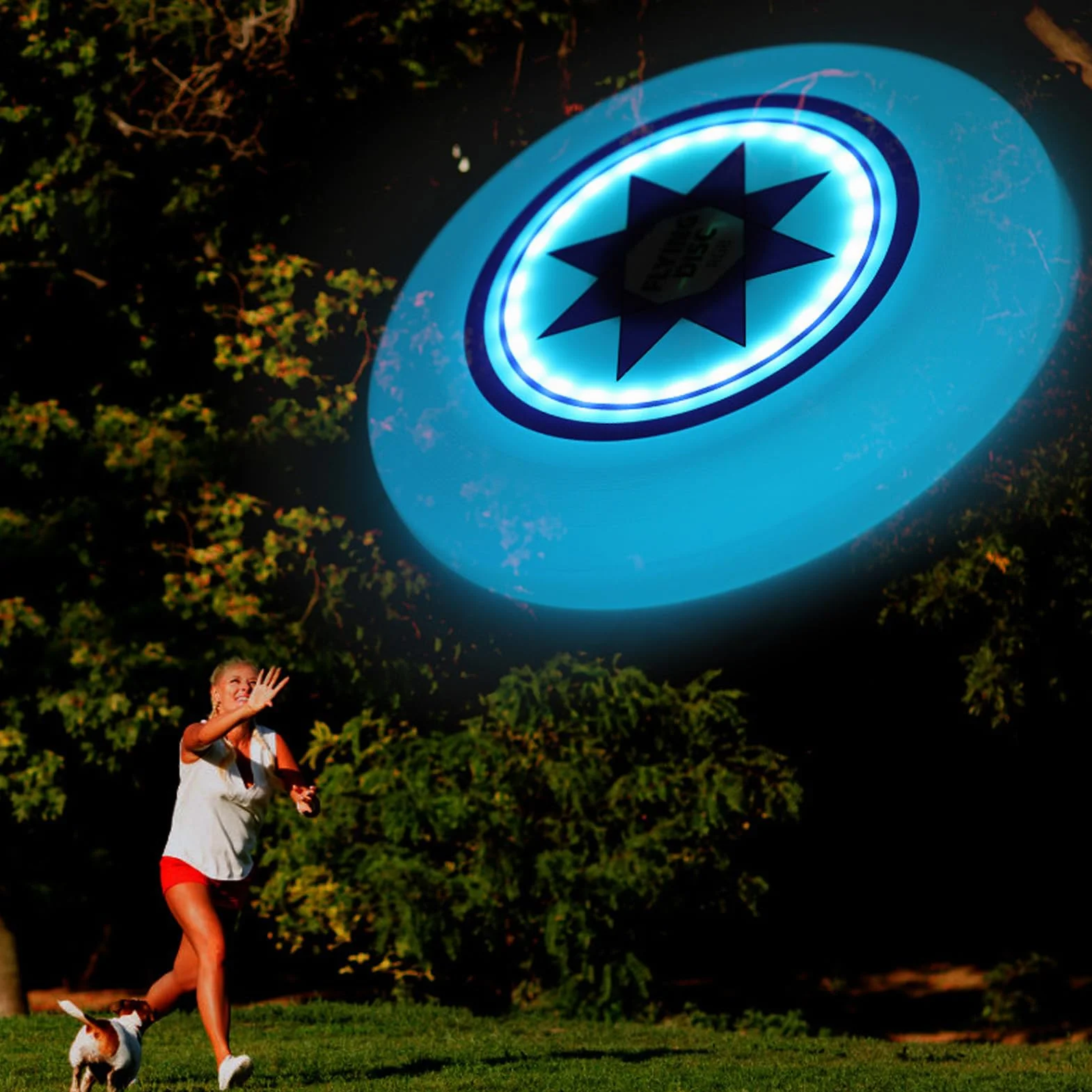 Yunir Disque Volant LED, 8 Modes de Lumière éblouissante RVB, Disque Volant étanche et Rechargeable, Cadeaux D'extérieur pour Hommes, Garçons, Adolescents et Enfants