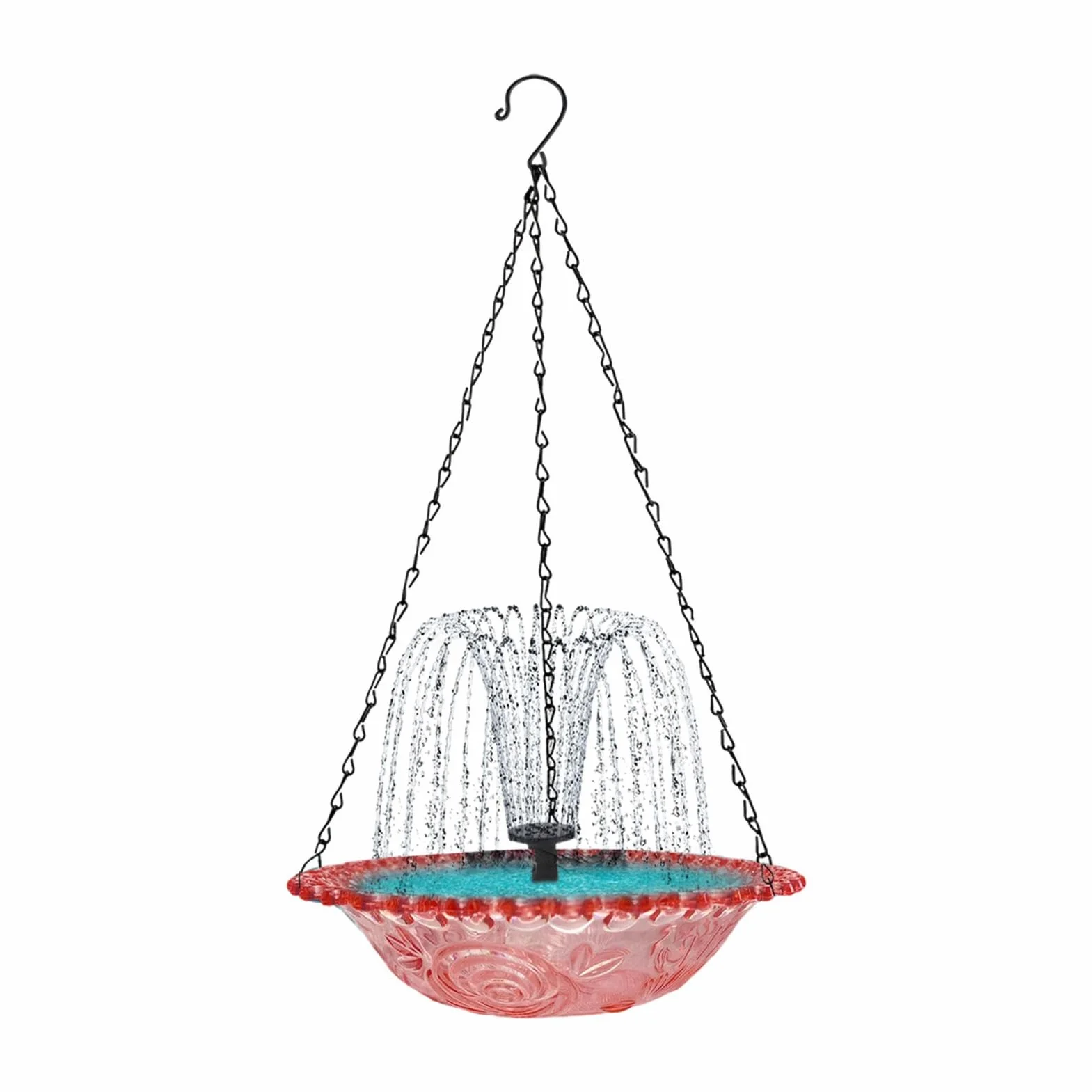 Bain d'oiseaux d'extérieur avec pompe solaire, fontaine décorative pour colibri rouge-gorge moineau