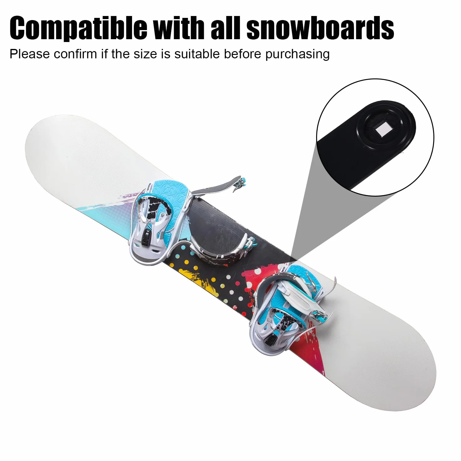 BOXOB Sangle de Fixation Snowboard 17,5x2,1cm Haute Élasticité avec Vis Écrous Rondelles