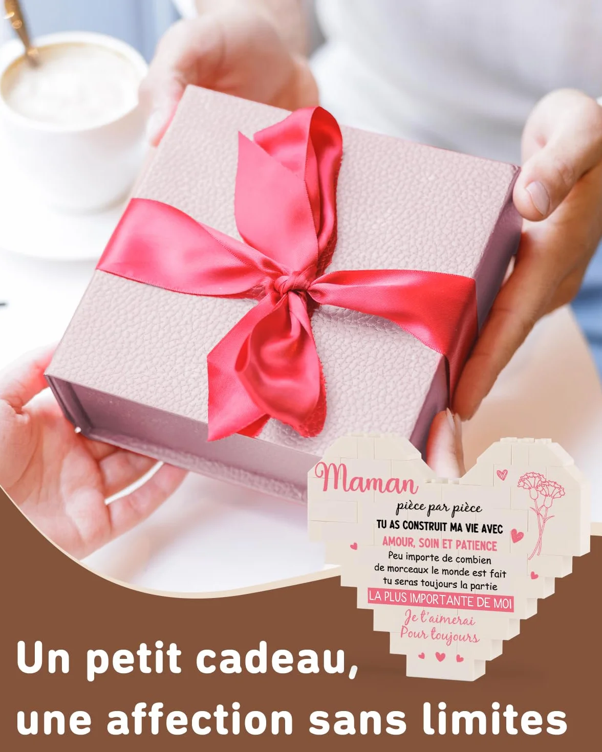 Cadeau Maman Ornement Cœur Décoratif Anniversaire Fête des Mères Fils Filles