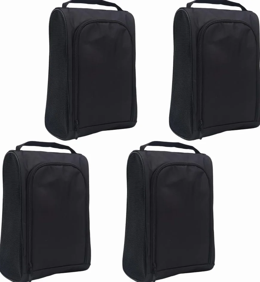 Sac à Chaussures de Golf pour Hommes et Femmes en Filet avec Fermeture Éclair Noir
